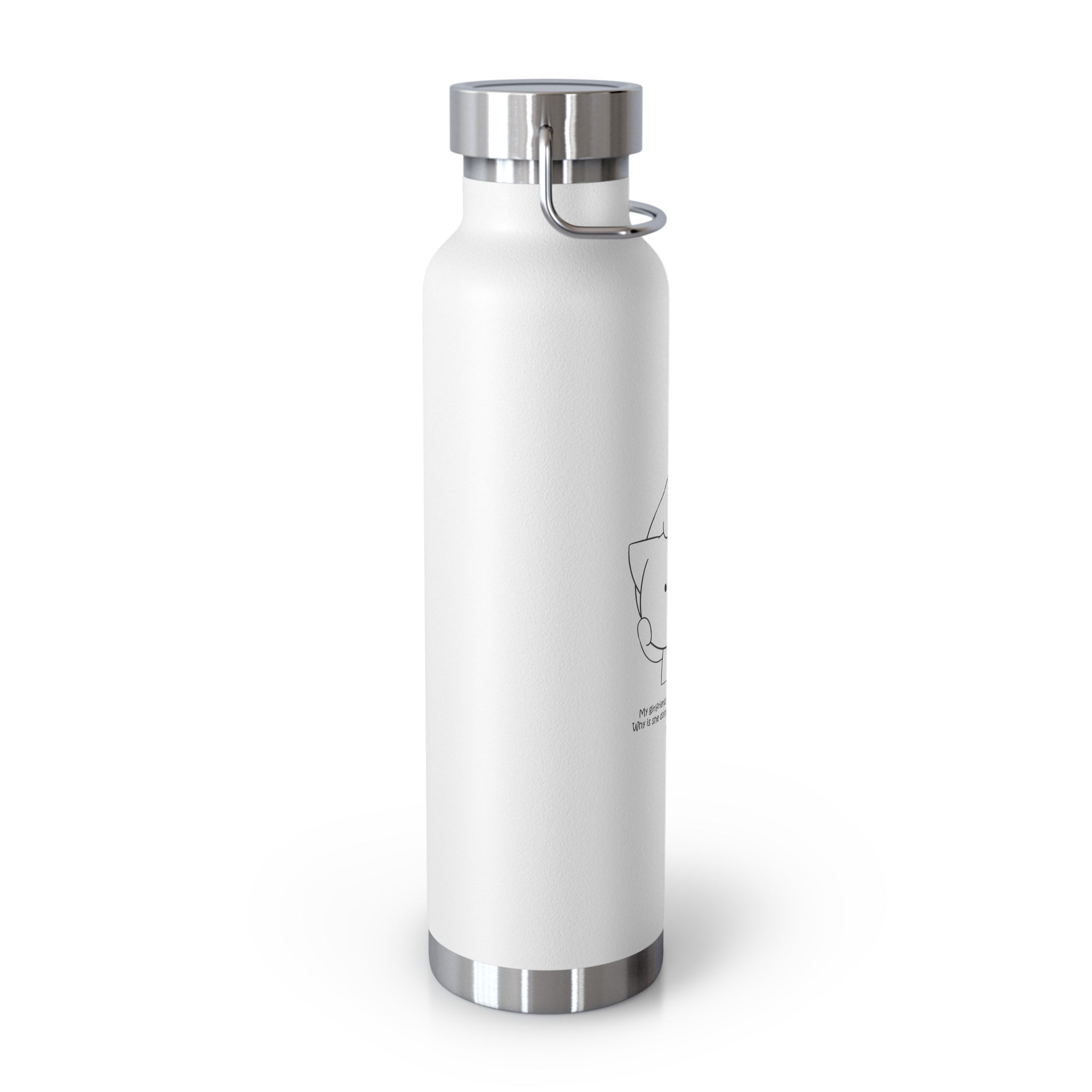 Navy Blue Cute Biting Cats Quote 22oz Copper Vacuum Insulated Bottle