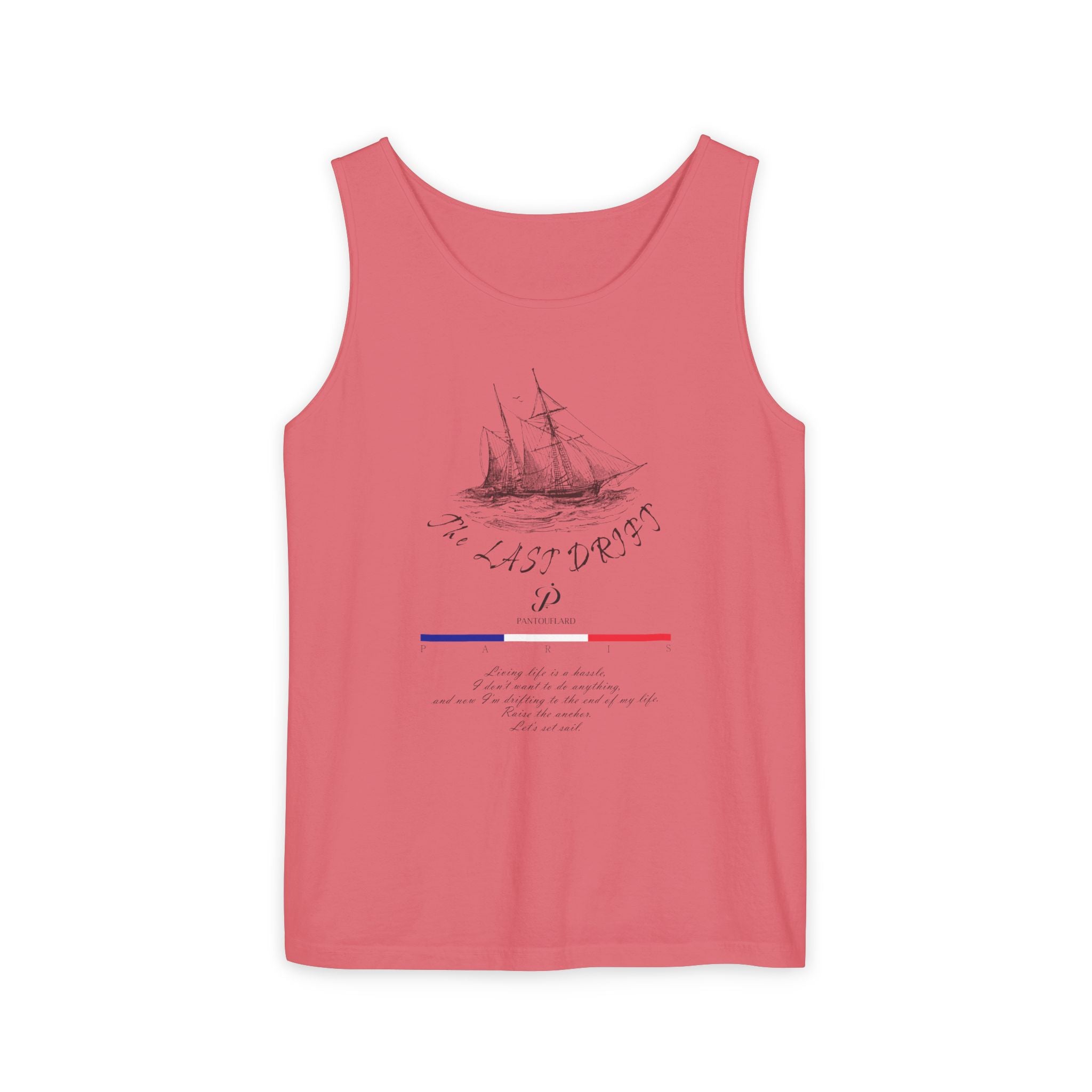 Unisex White Last Drift Cotton Garment-Dyed Tank Top