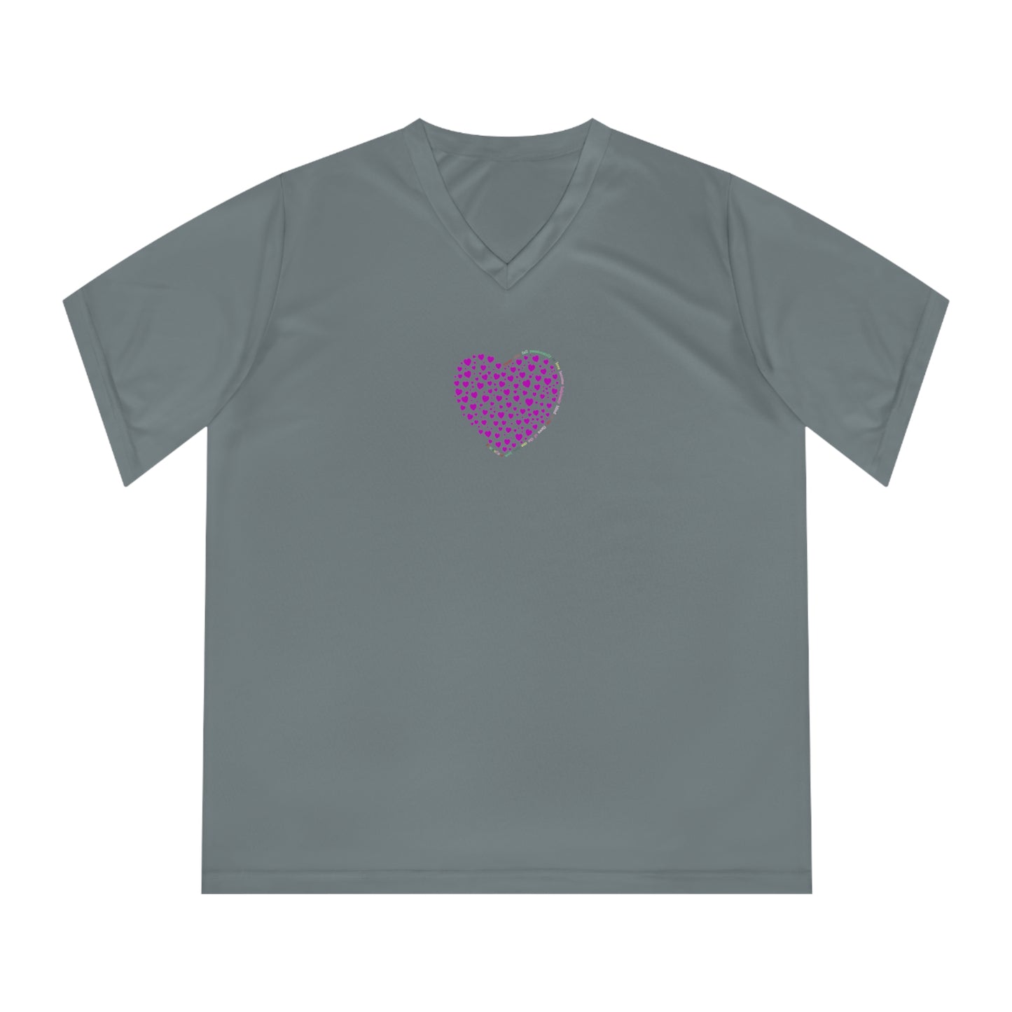 V-Neck T-Shirt (Powder Pink Heart)