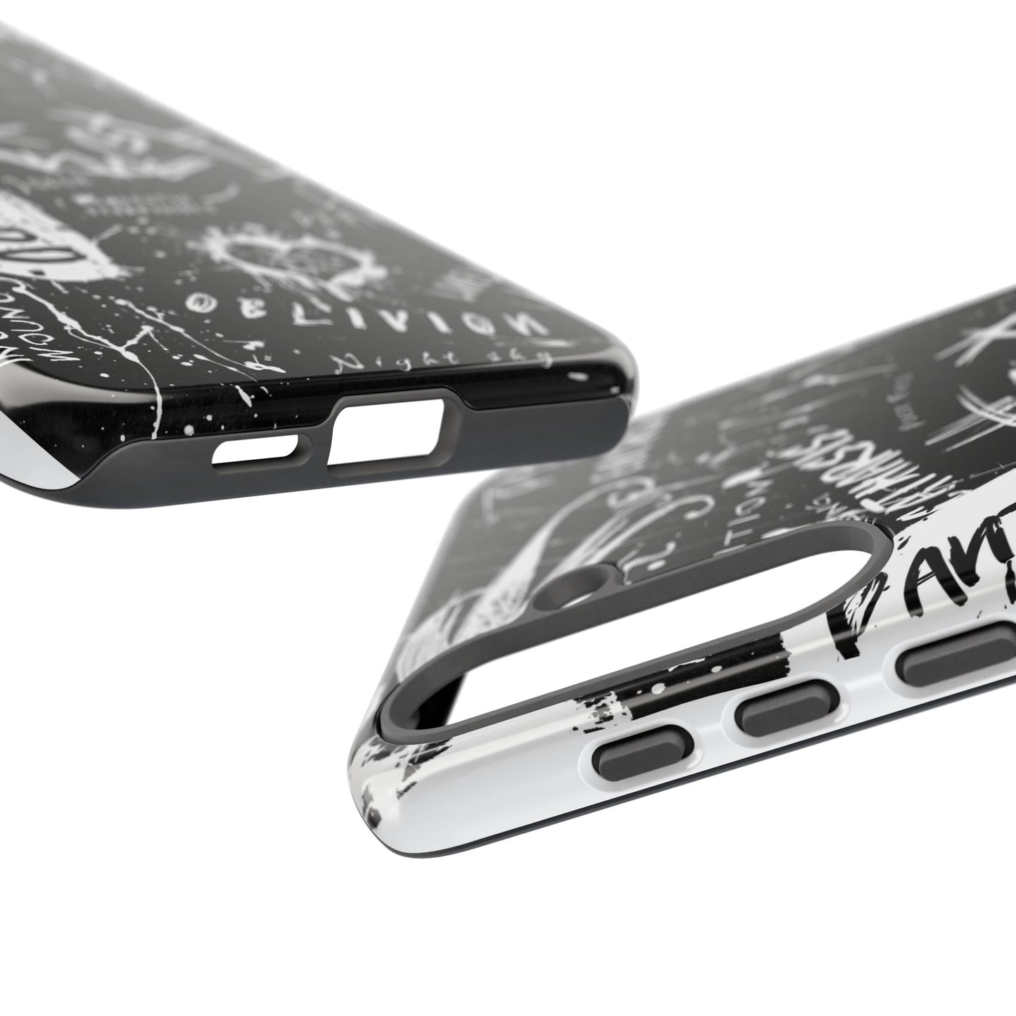 Fundas resistentes: funda atrevida para iPhone, Galaxy, Google Pixel, diseño de grafiti negro, estética urbana, regalo para amantes del arte, accesorios de teléfono modernos, estilo callejero