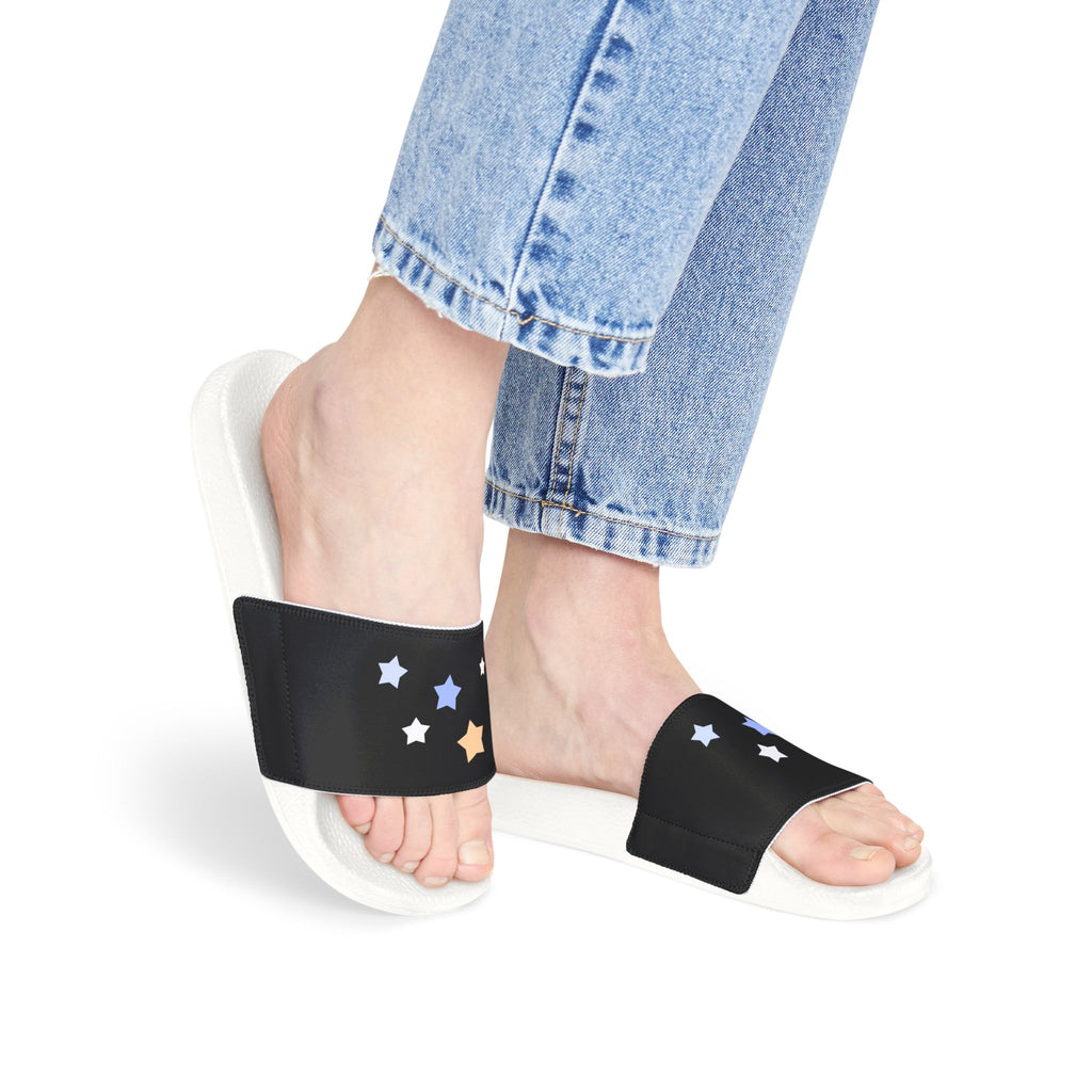 Women's Black and White Kitschy Cassiopeia Constellation Neoprene Blend Slide Sandals