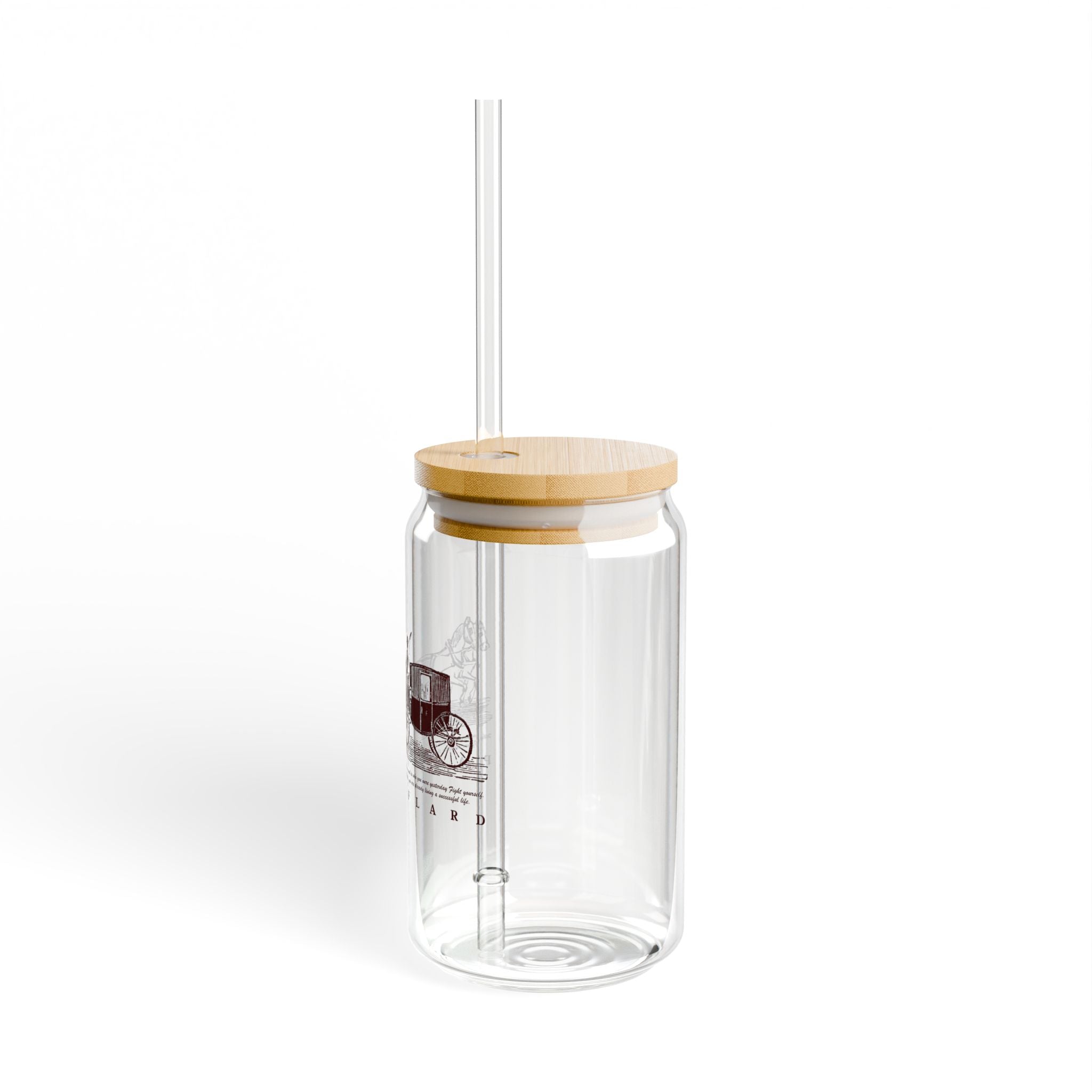 Clear Pantouflard Vintage Carriage Motivational Tempered Glass Sipper