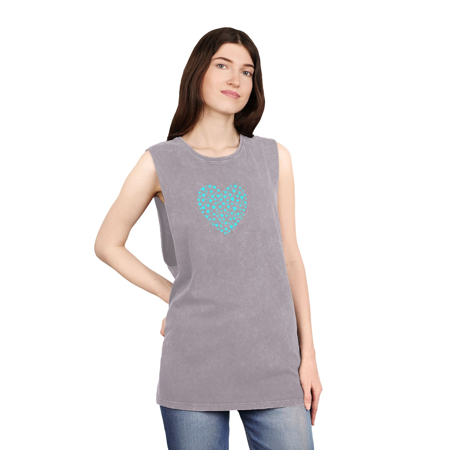 Unisex Casual Tank Top (Mint Heart)