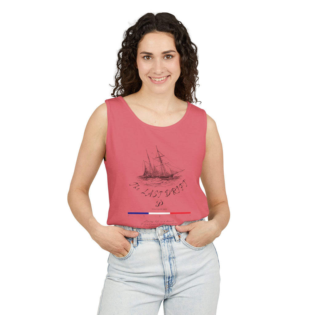 Unisex White Last Drift Cotton Garment-Dyed Tank Top