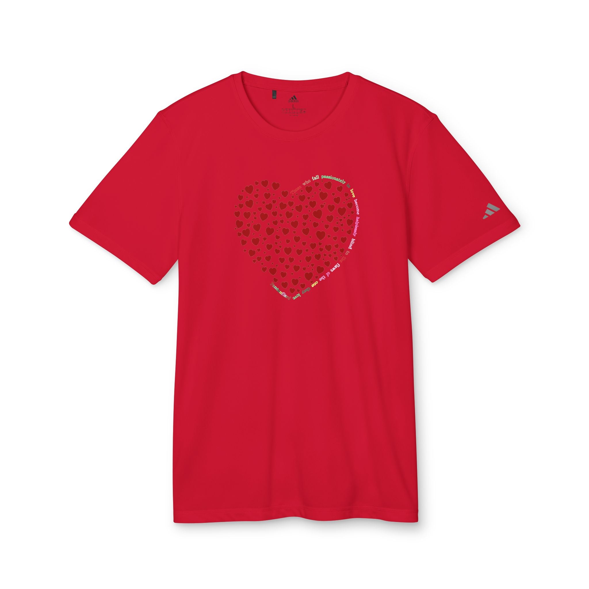 Camiseta Deportiva Unisex Adidas® con Diseño de Corazón Rojo