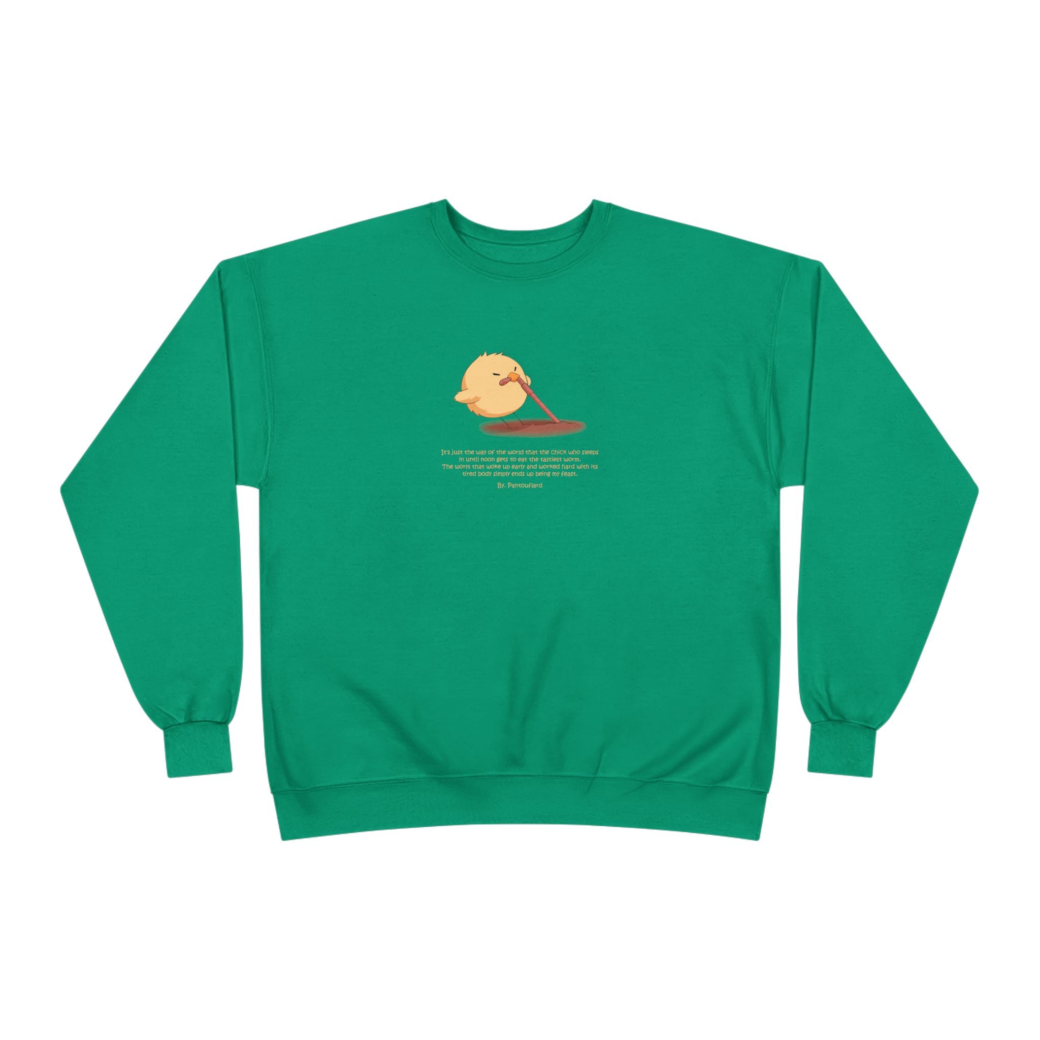 Funny Early Bird Parody Sweatshirt | "The Late Bird Gets The Feast" Sarcastic Quote | Hanes Soft Eco-Fleece Pullover (S-3XL)