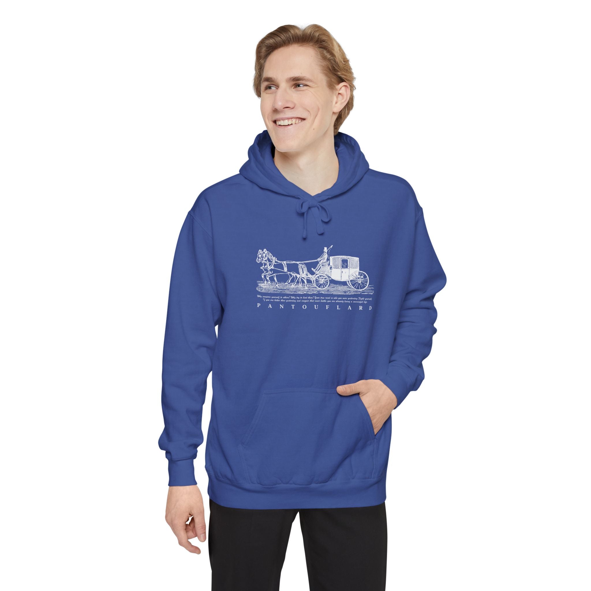 Old Money Equestrian Heritage Hoodie - The Heritage Carriage II (Premium Garment-Dyed Heavyweight Fleece)