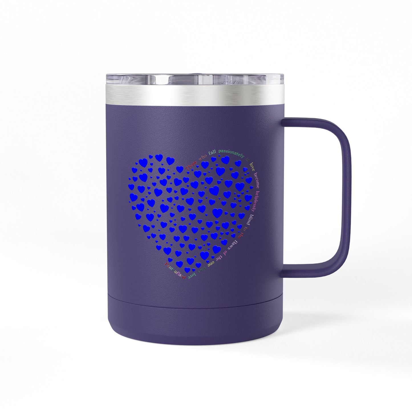 Blue Heart Coffee Mug Tumbler, Personalized Mug