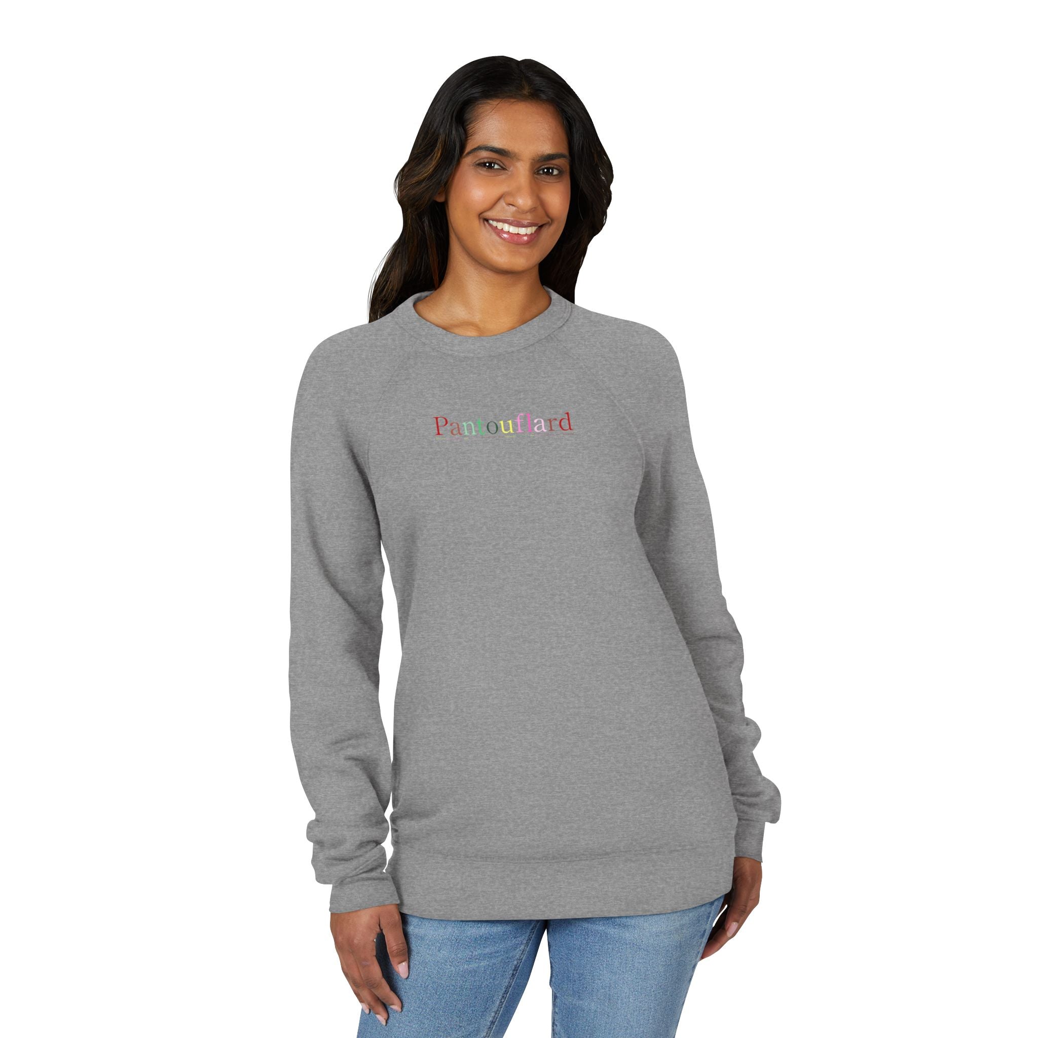 Unisex Old Money Aesthetic Raglan Sweatshirt - Colorful Logo (Premium Sponge Fleece)