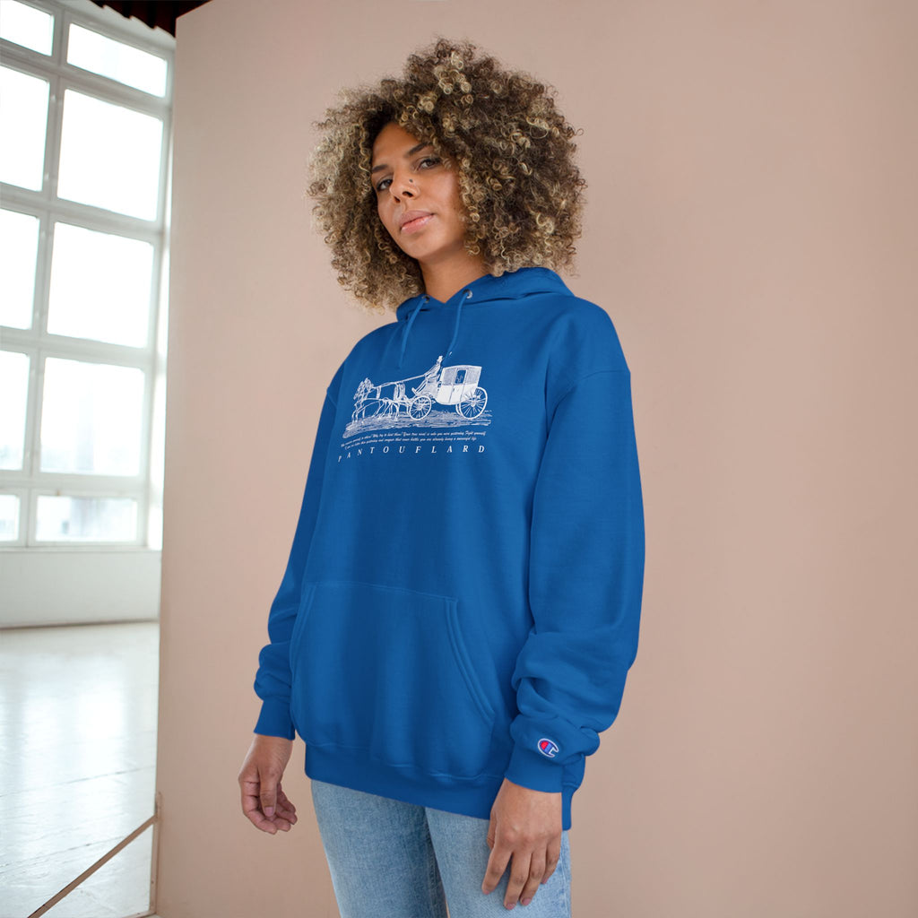 Old Money Equestrian Heritage Hoodie - The Timeless Carriage II (Champion Authentic Eco-Fleece)