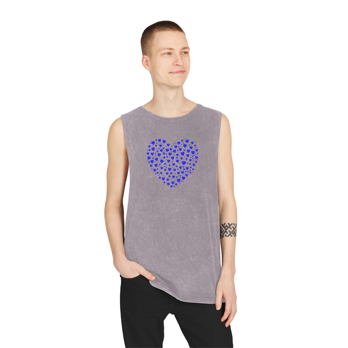 Unisex Casual Tank Top (Blue Heart)