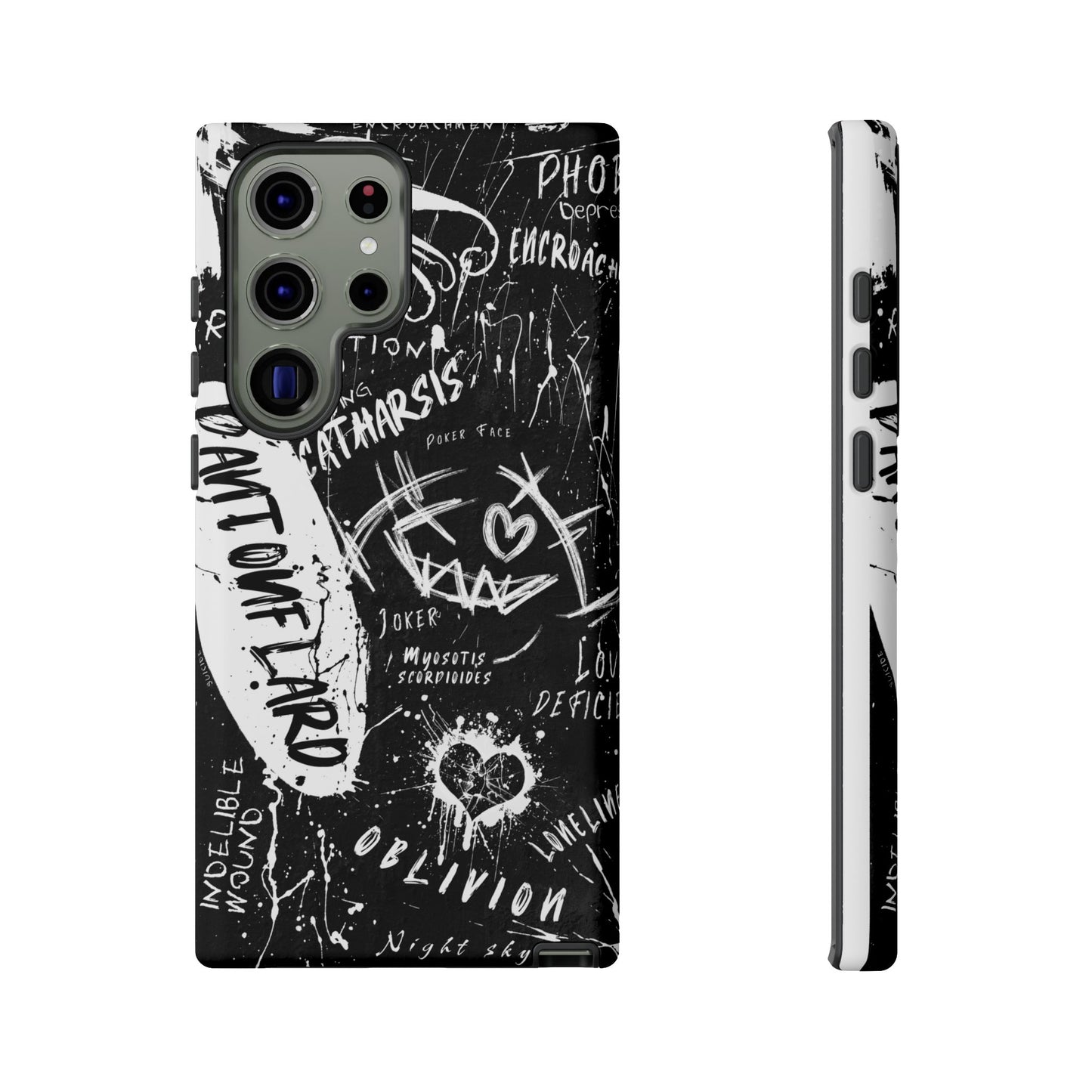 Fundas resistentes: funda atrevida para iPhone, Galaxy, Google Pixel, diseño de grafiti negro, estética urbana, regalo para amantes del arte, accesorios de teléfono modernos, estilo callejero