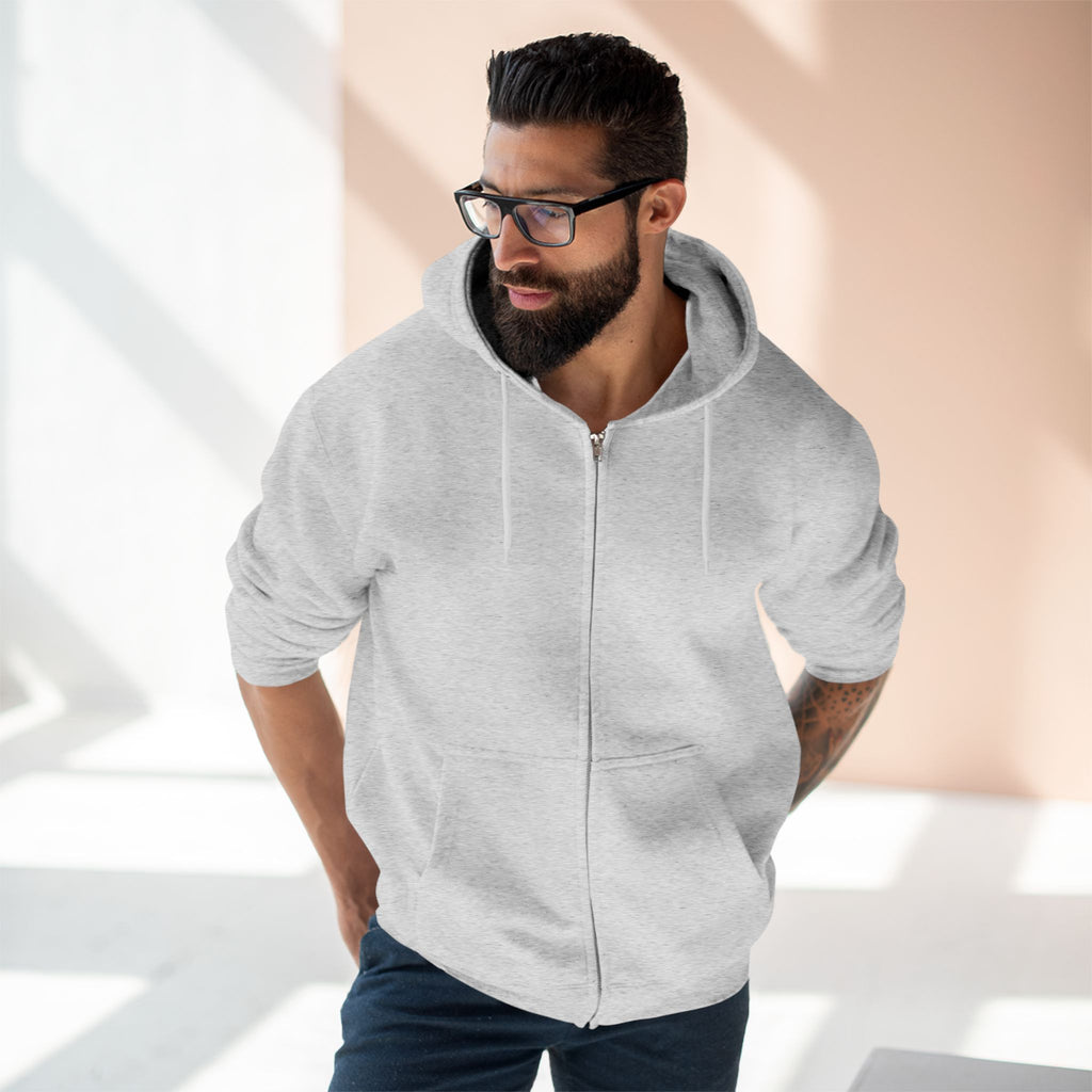 Unisex Black Pantouflard Chick Cotton Blend Zip Hoodie