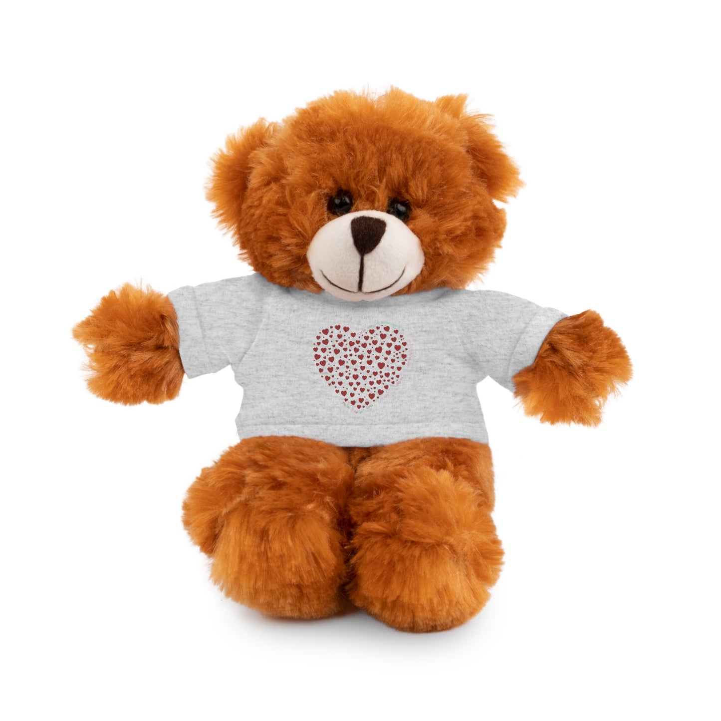 Personalized Stuffed Animal with Red Heart T-Shirt
