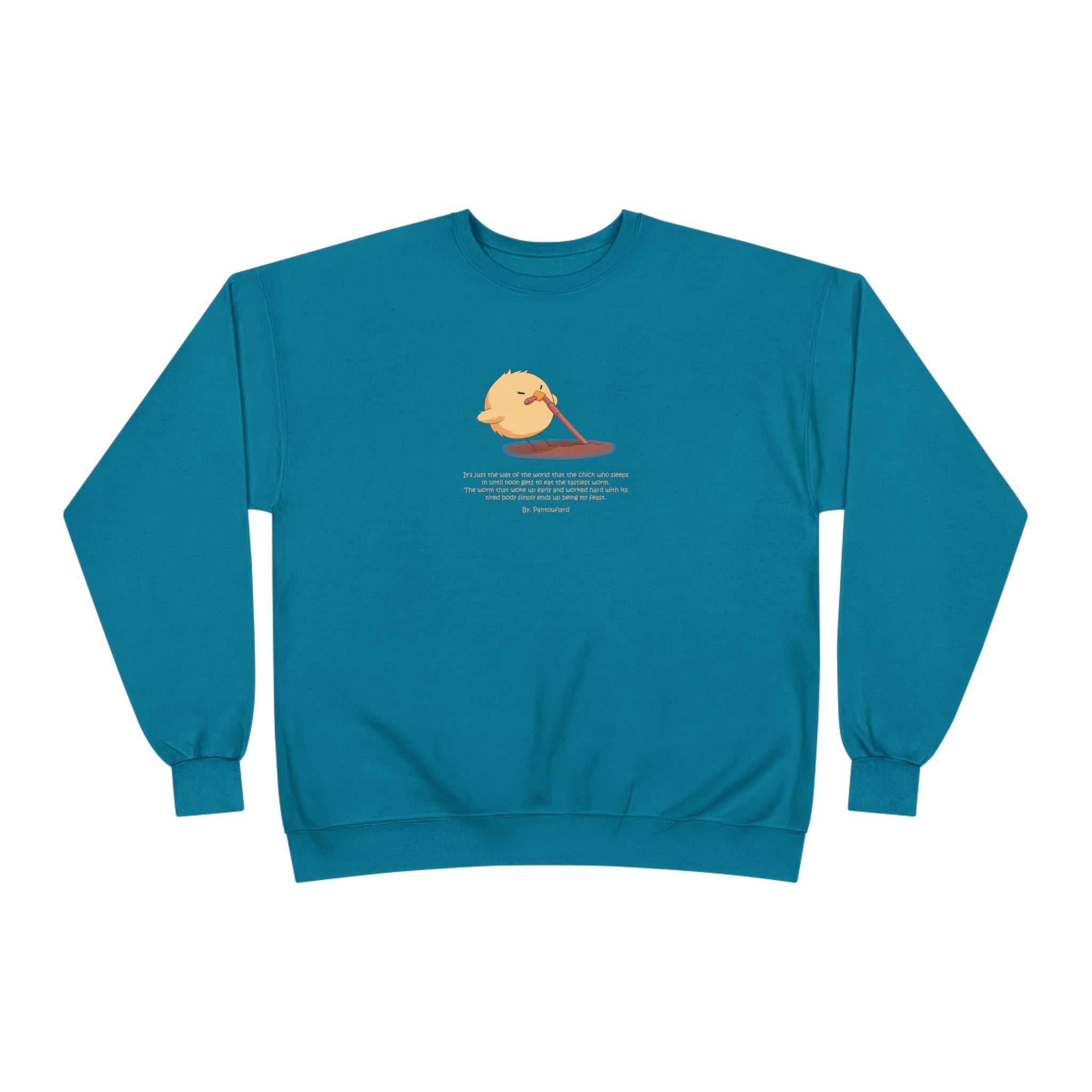 Funny Early Bird Parody Sweatshirt | "The Late Bird Gets The Feast" Sarcastic Quote | Hanes Soft Eco-Fleece Pullover (S-3XL)