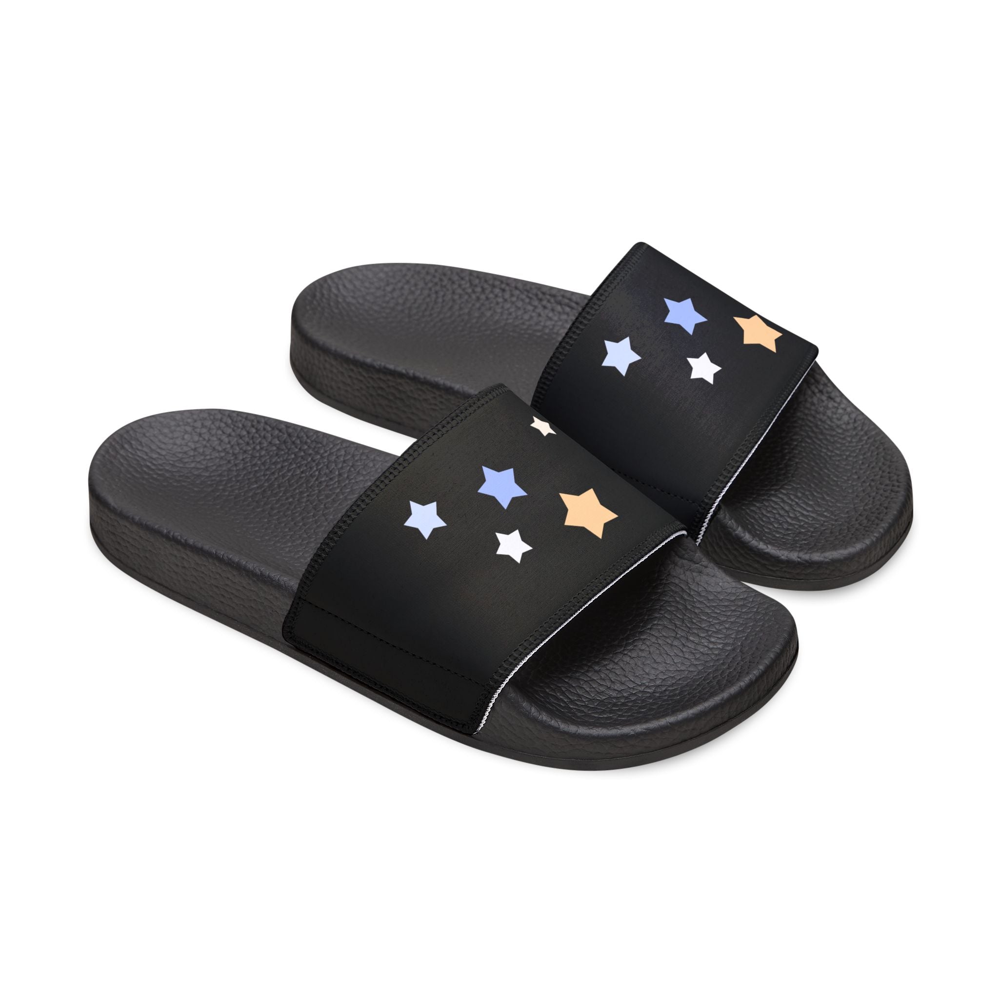 Men's Black and White Kitschy Cassiopeia Constellation Neoprene Blend Slide Sandals