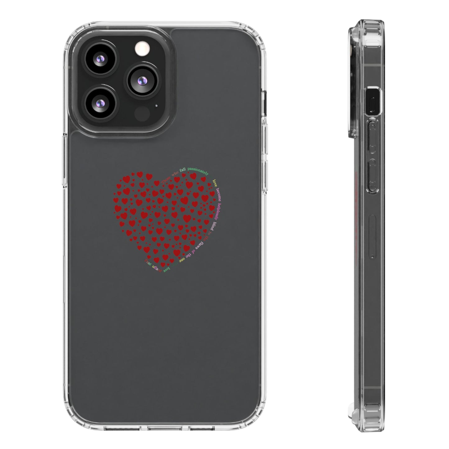 Red Heart Clear Phone Case