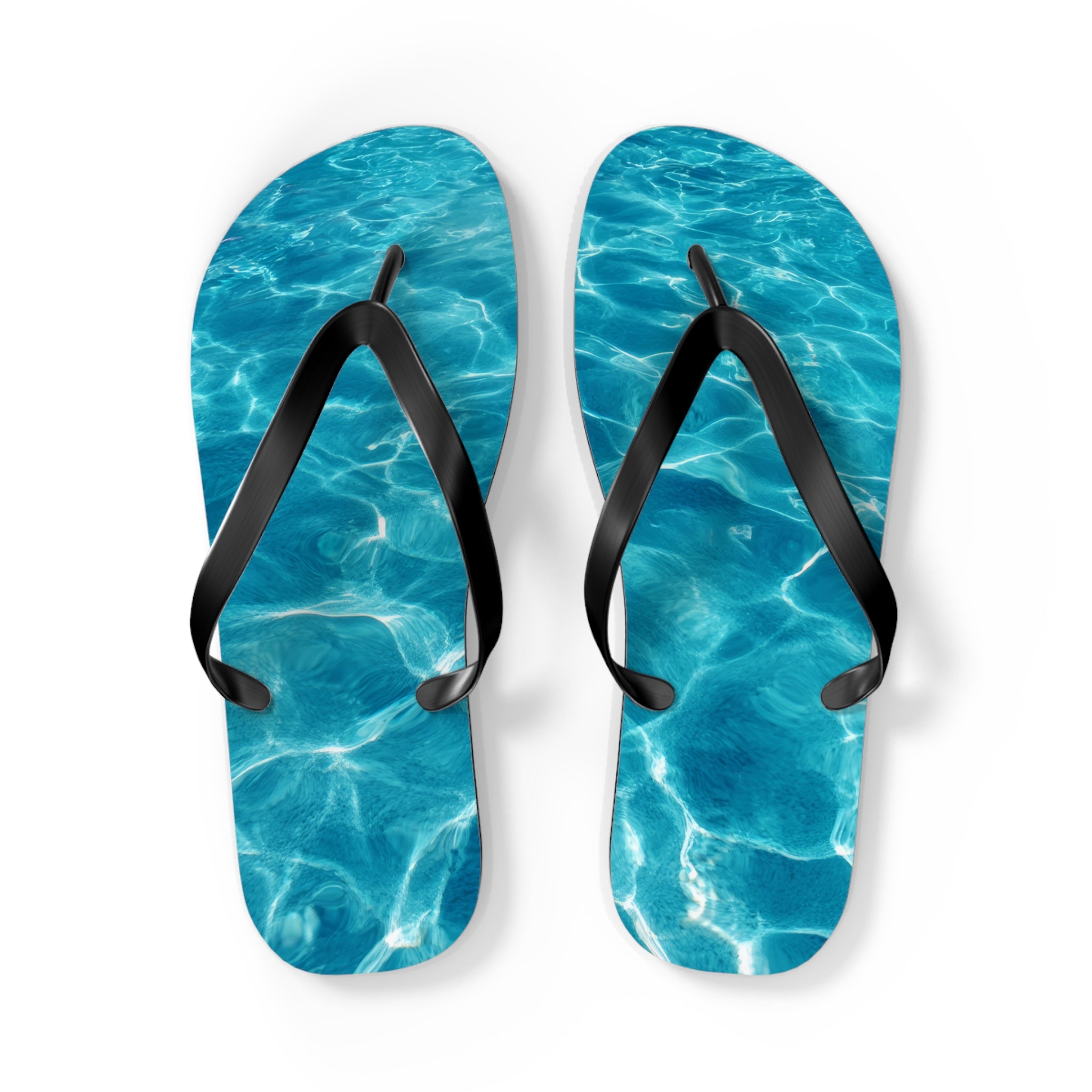 Men's/Women's Pool Water Reflection Flip Flops - Vaporwave Beach Sandals