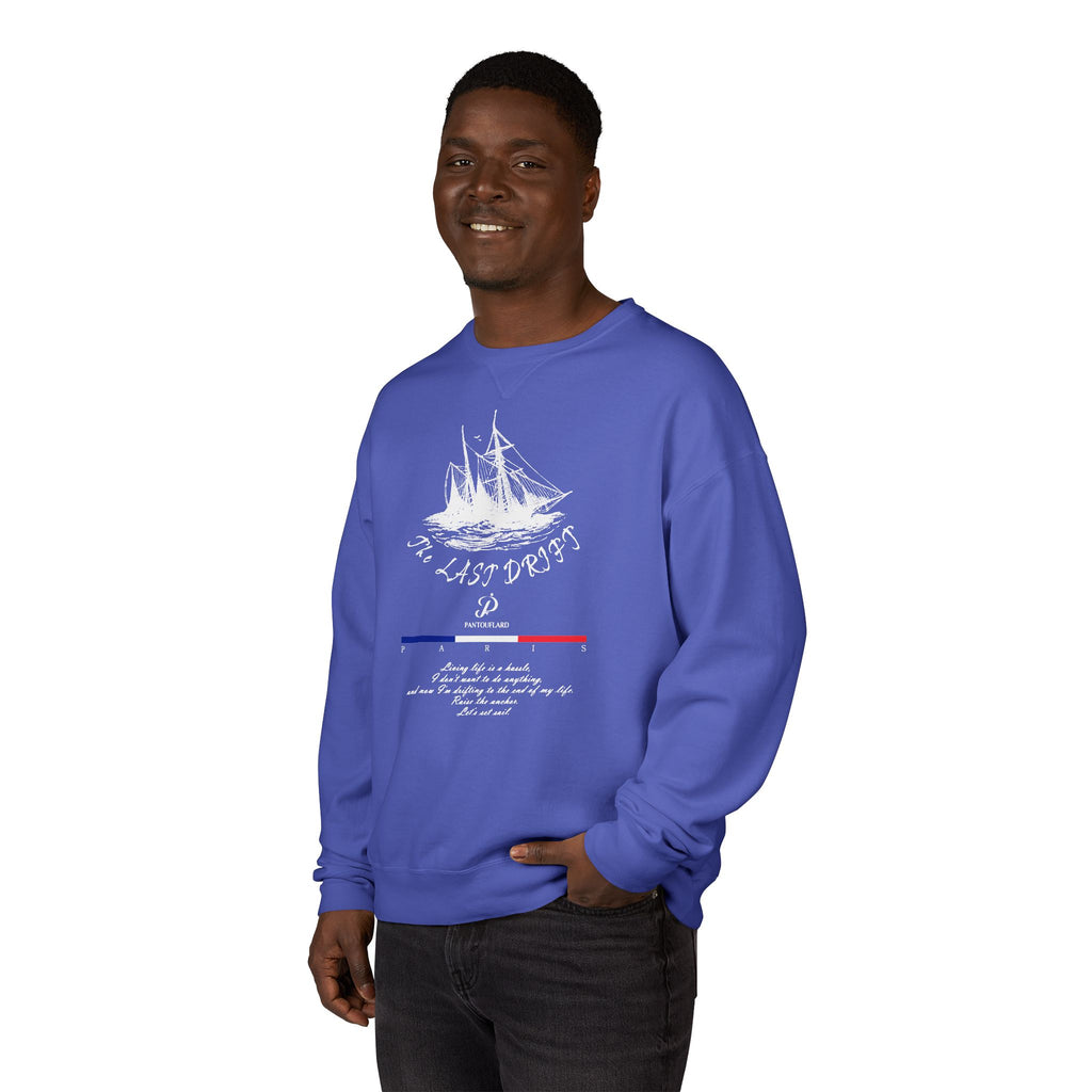 Old Money Nautical Heritage Crewneck - The Last Drift II (Paris Aesthetic Garment-Dyed Sweatshirt)
