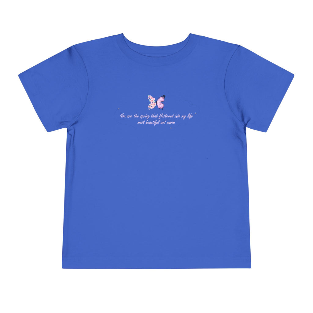 Toddler Yellow Floral Butterfly Spring Quote 100% Cotton Short Sleeve Tee