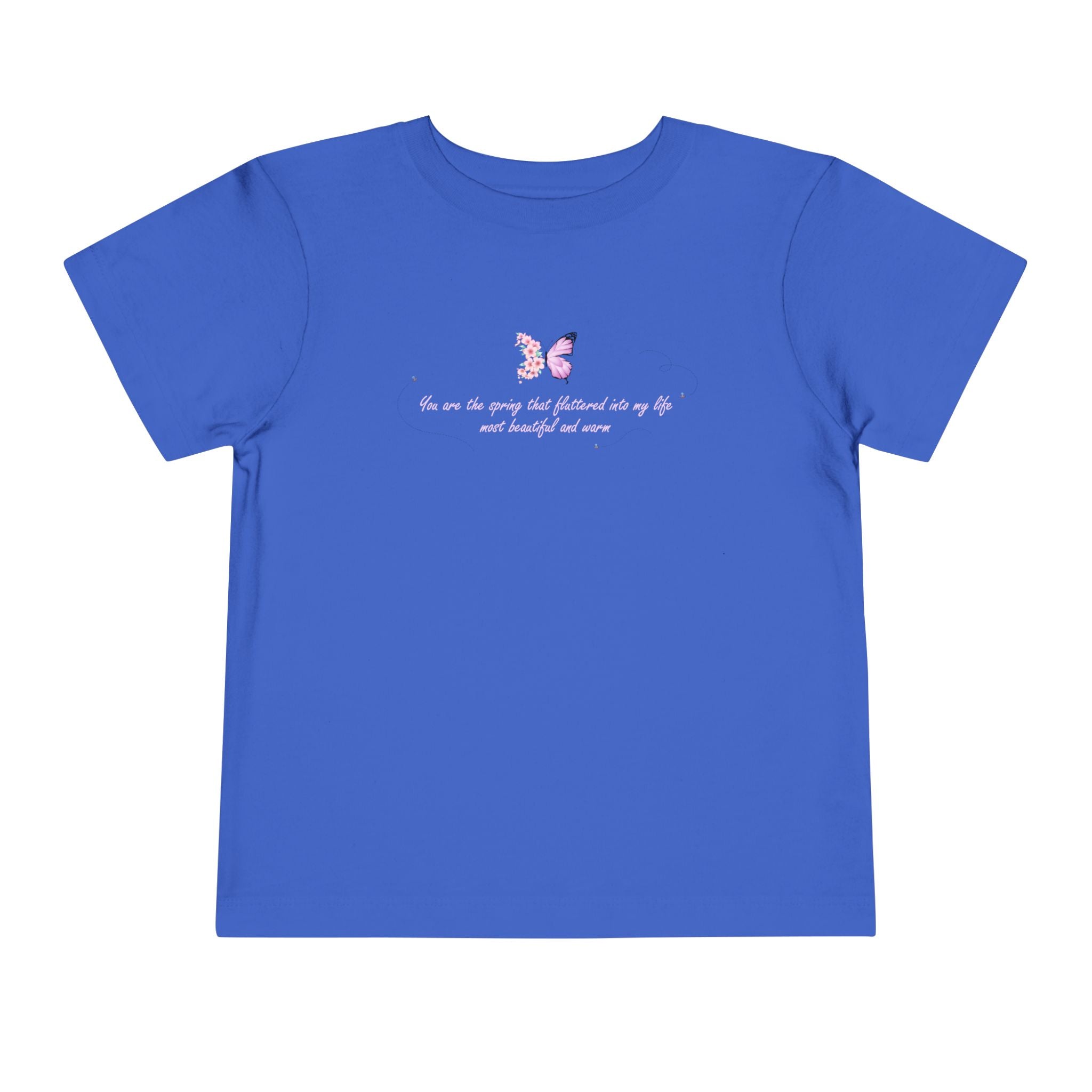Toddler Yellow Floral Butterfly Spring Quote 100% Cotton Short Sleeve Tee