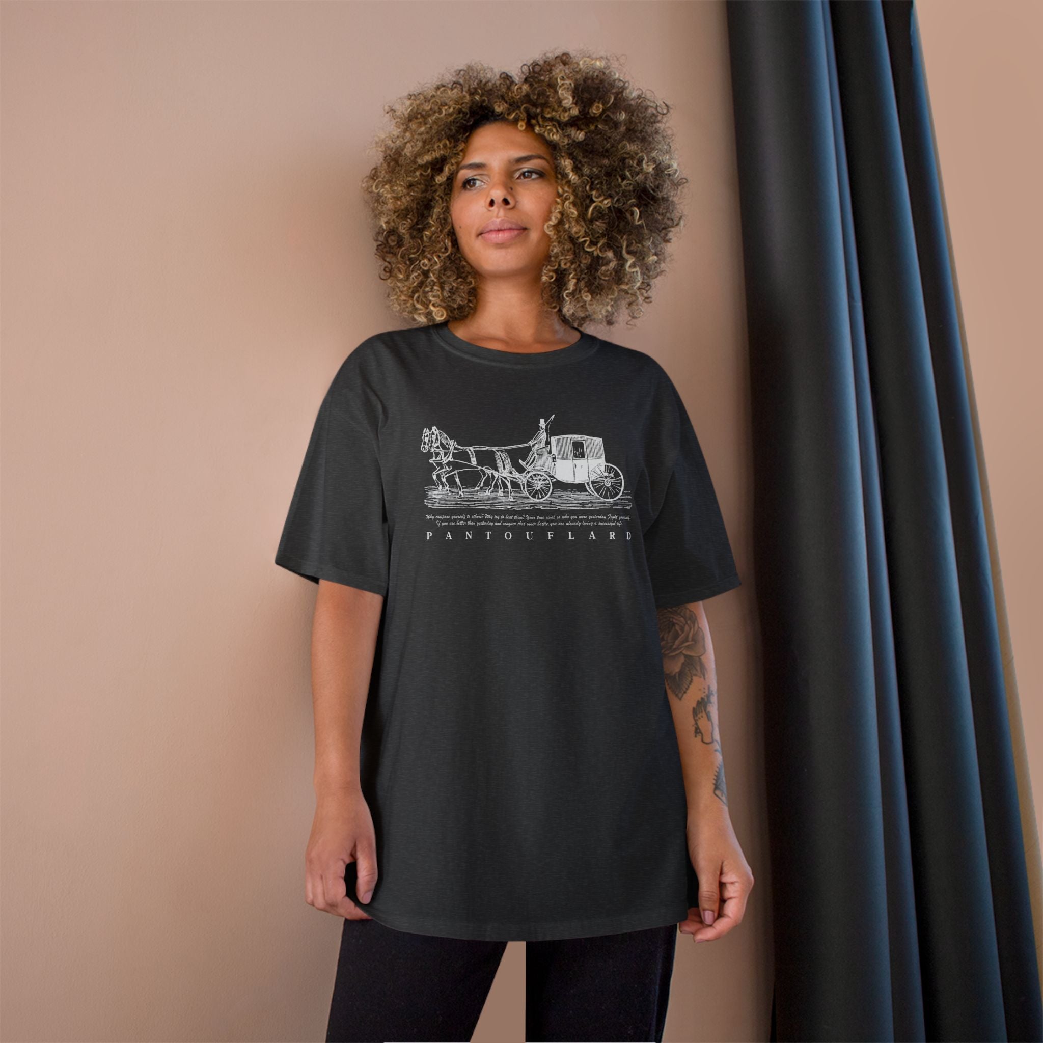 Unisex Charcoal Champion Vintage Carriage 100% Cotton T-Shirt
