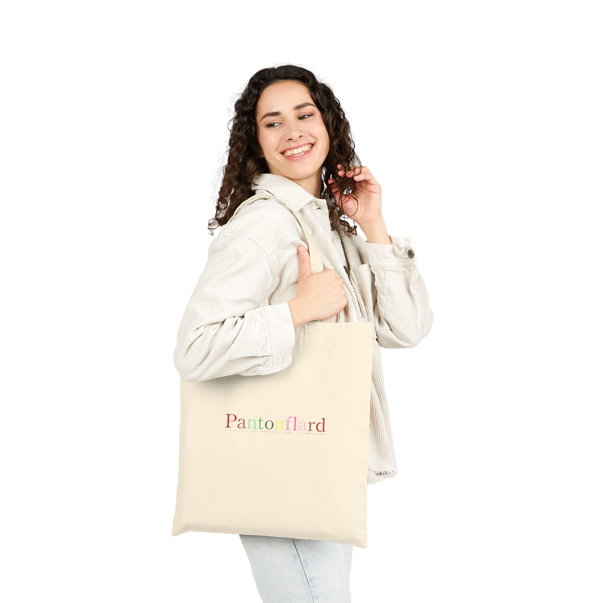 Colorful Typography Cotton Canvas Tote Bag