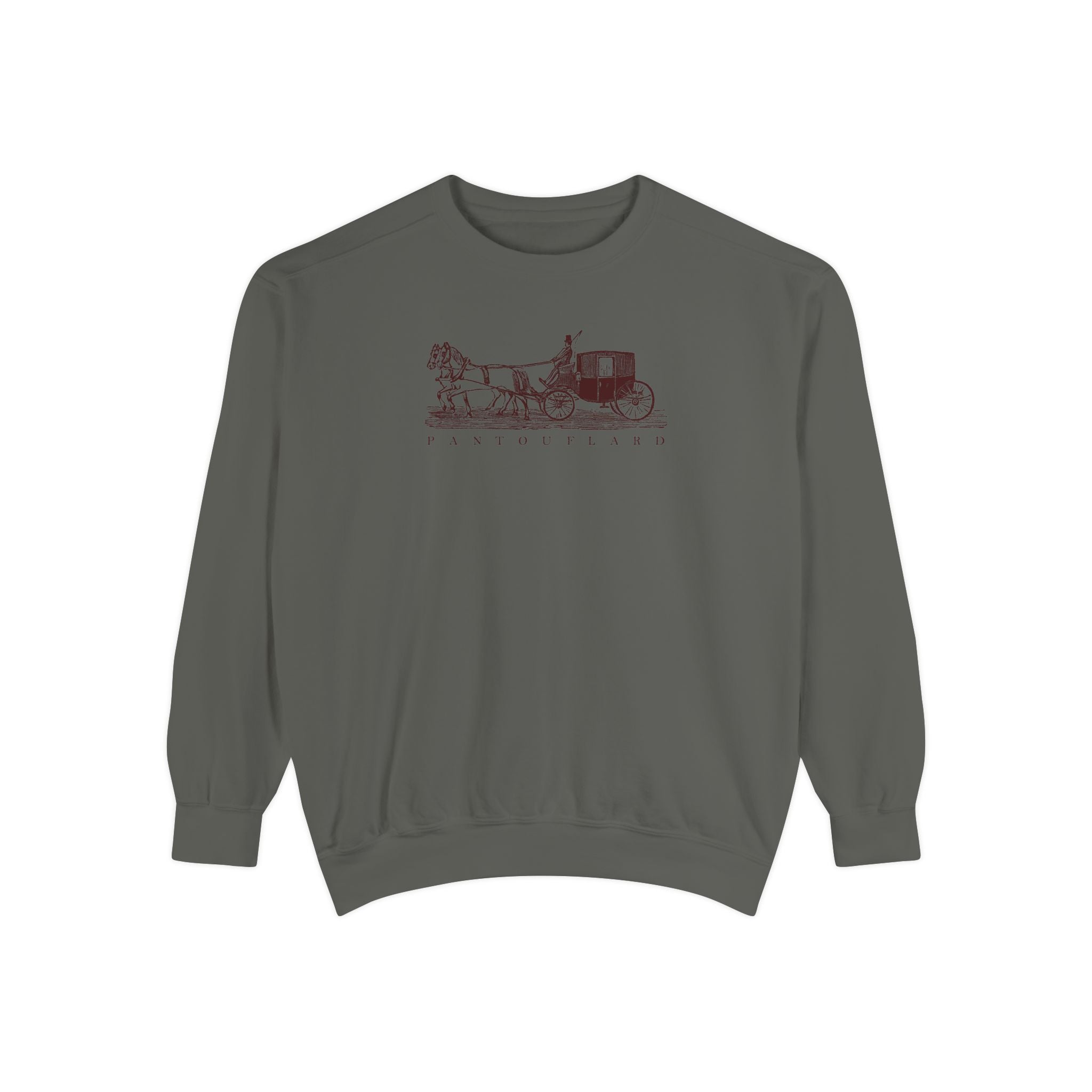 Unisex White Pantouflard Carriage Cotton Blend Sweatshirt