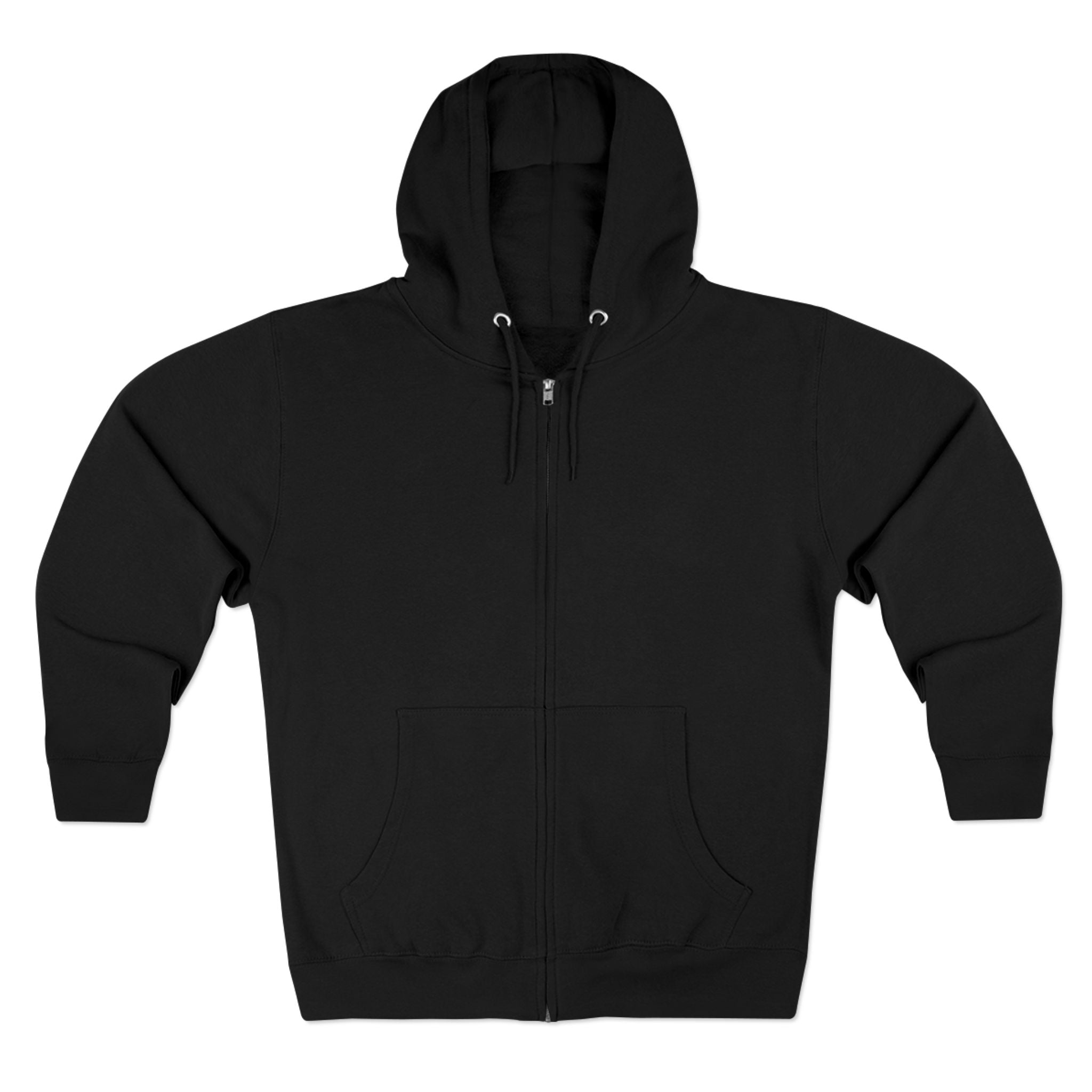 Unisex Black Pantouflard Chick Cotton Blend Zip Hoodie