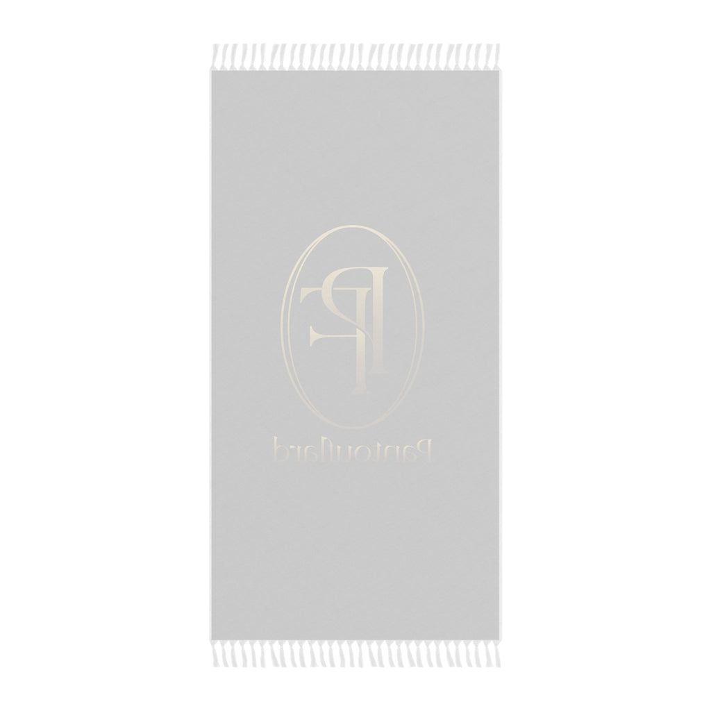 Dark Brown Elegant Gold PF Monogram Logo 100% Polyester Boho Beach Cloth