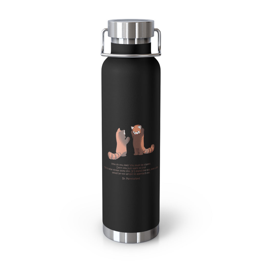 Cyan Blue Cute Standing Red Pandas Quote 22oz Copper Vacuum Insulated Bottle