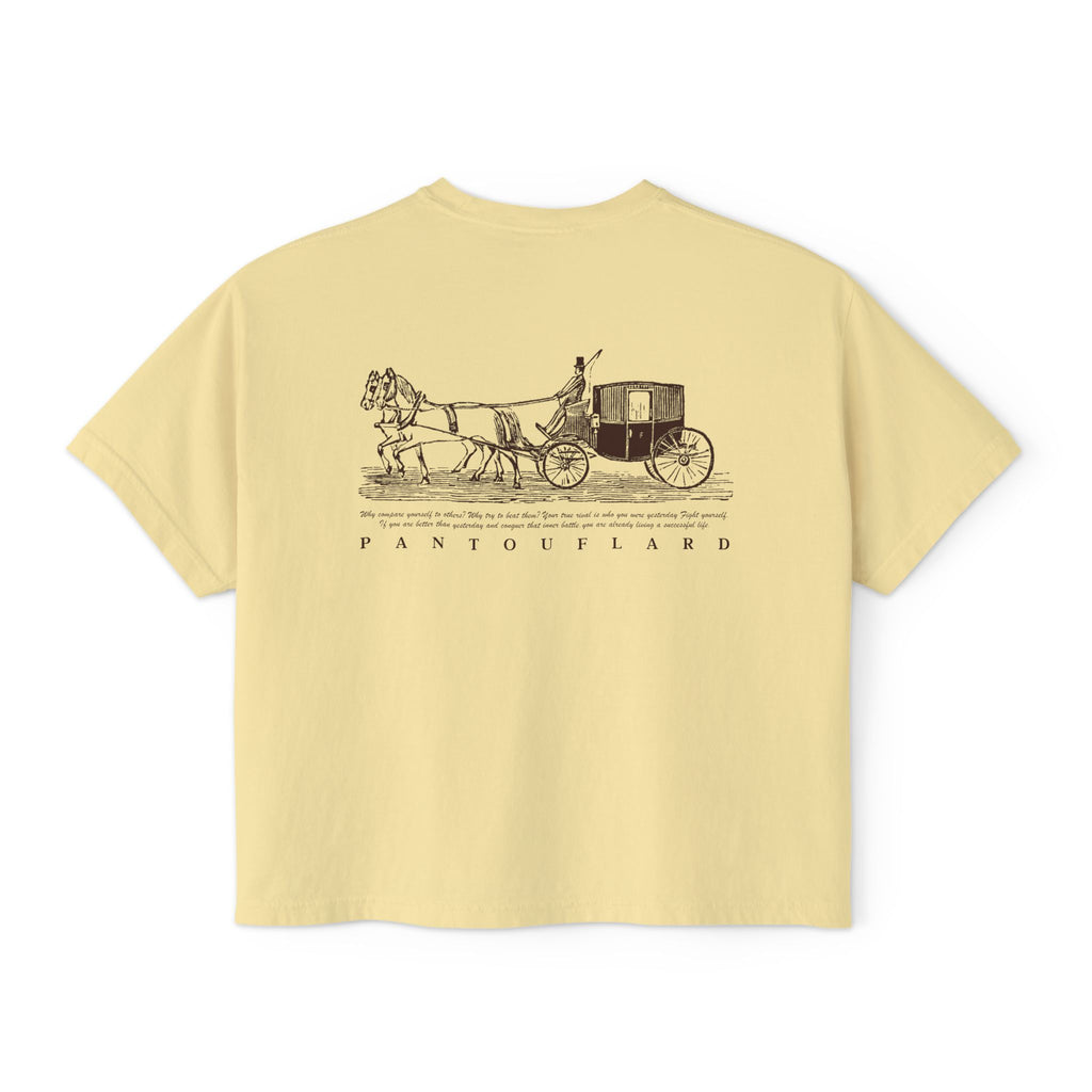Women's White Pantouflard Carriage Cotton Boxy Tee