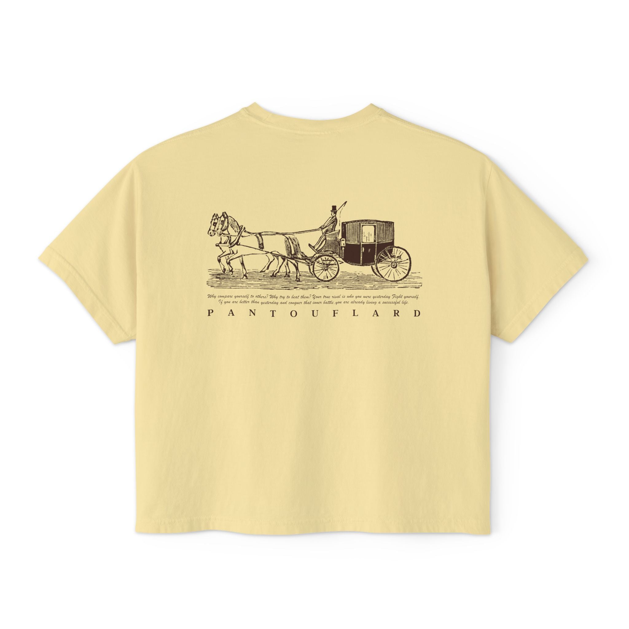 Women's White Pantouflard Carriage Cotton Boxy Tee