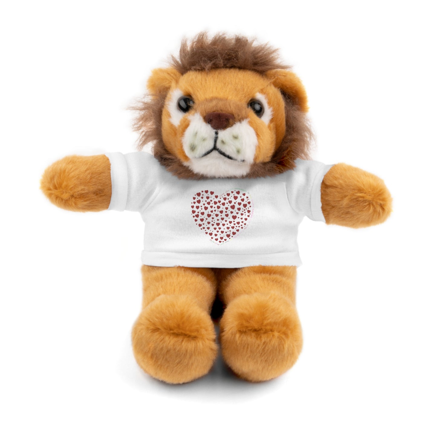 Personalized Stuffed Animal with Red Heart T-Shirt