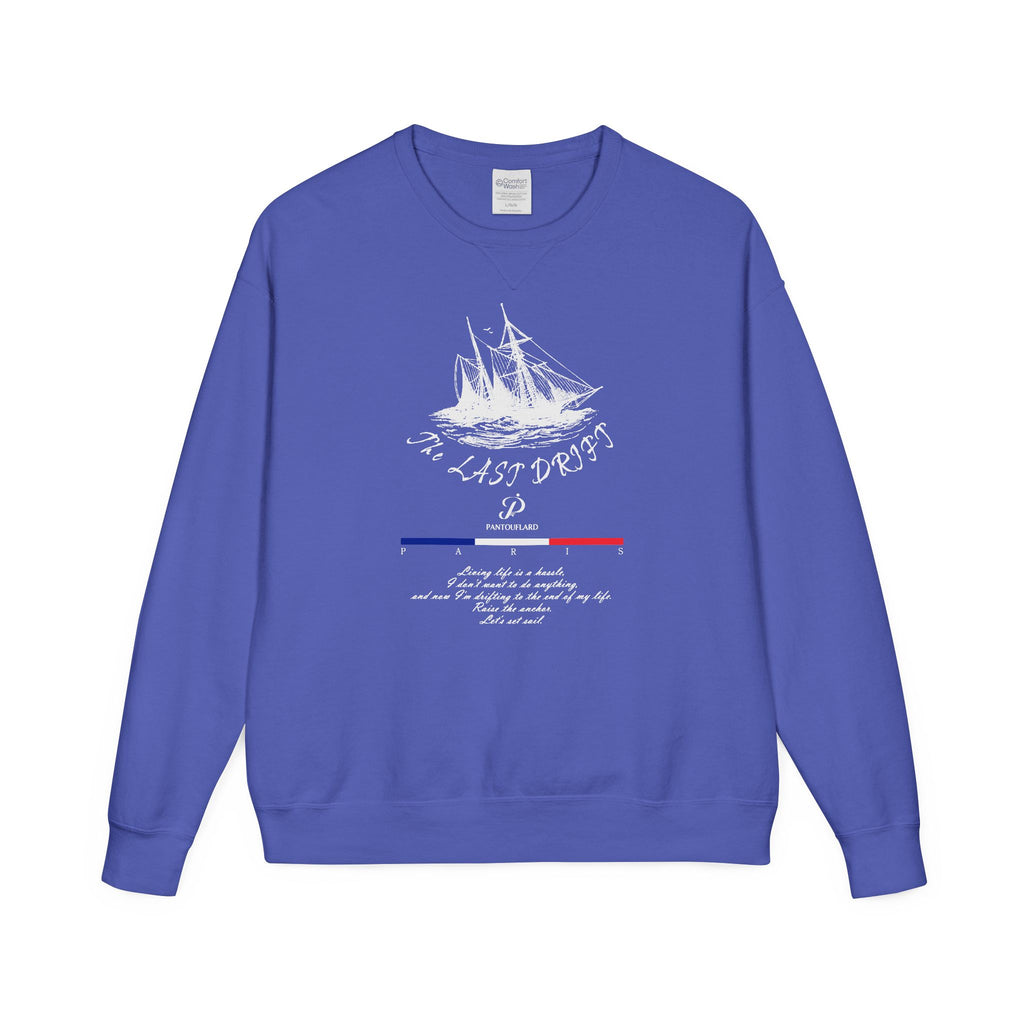 Old Money Nautical Heritage Crewneck - The Last Drift II (Paris Aesthetic Garment-Dyed Sweatshirt)