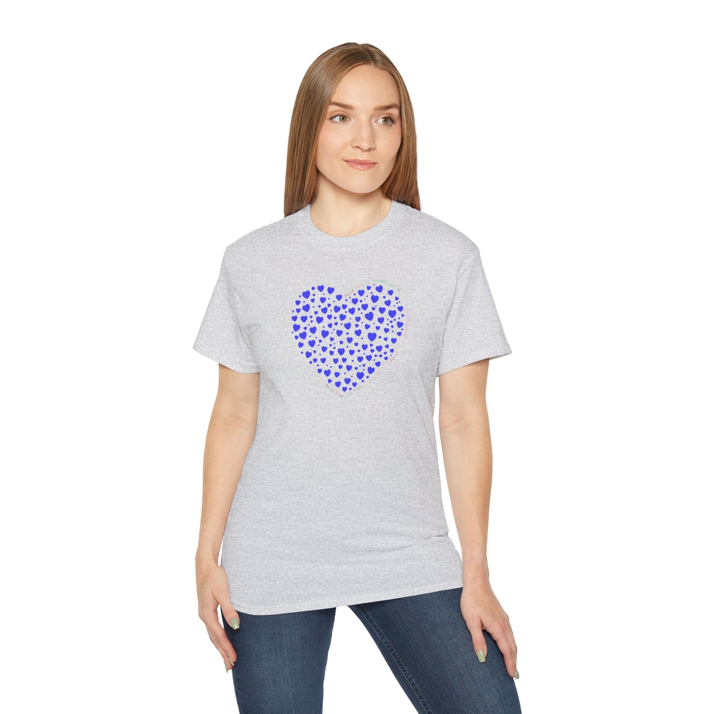 Blue Heart Unisex short sleeved T-shirt