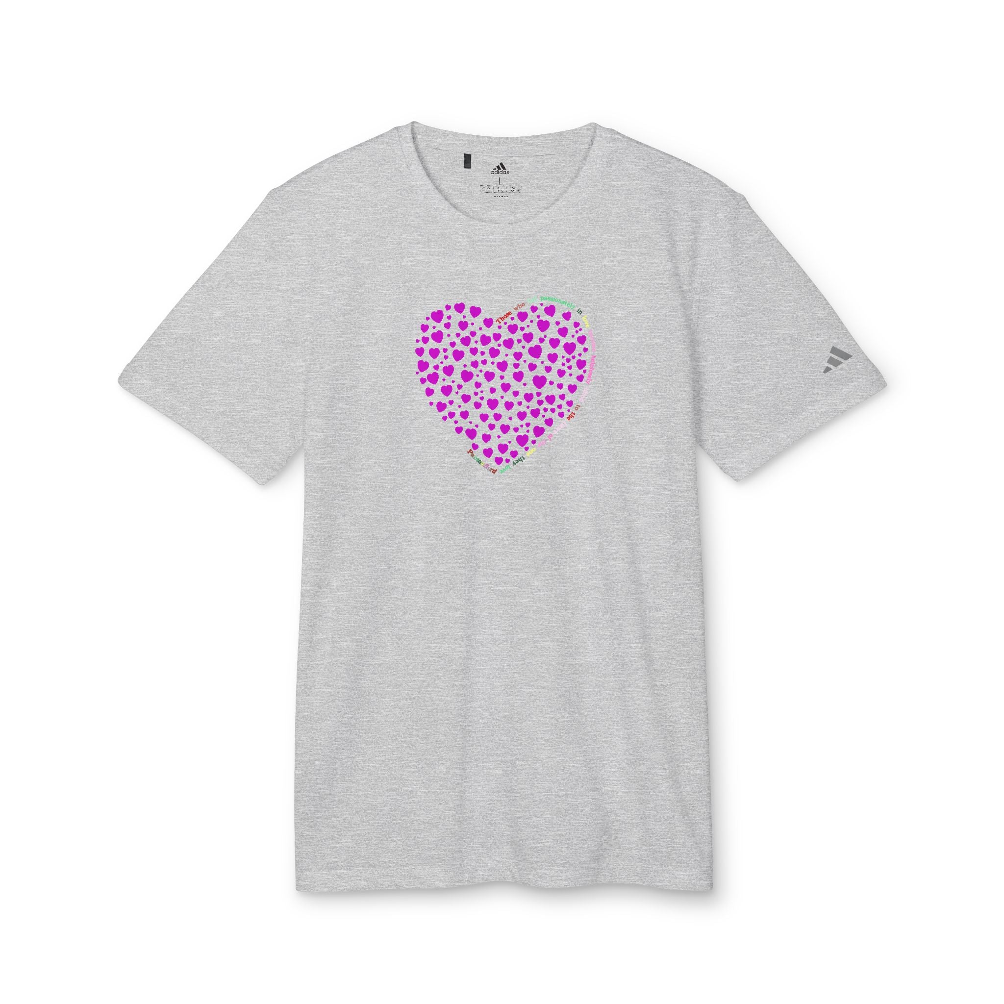 Camiseta Deportiva Unisex Adidas® con Diseño de Corazón Rosa Polvo