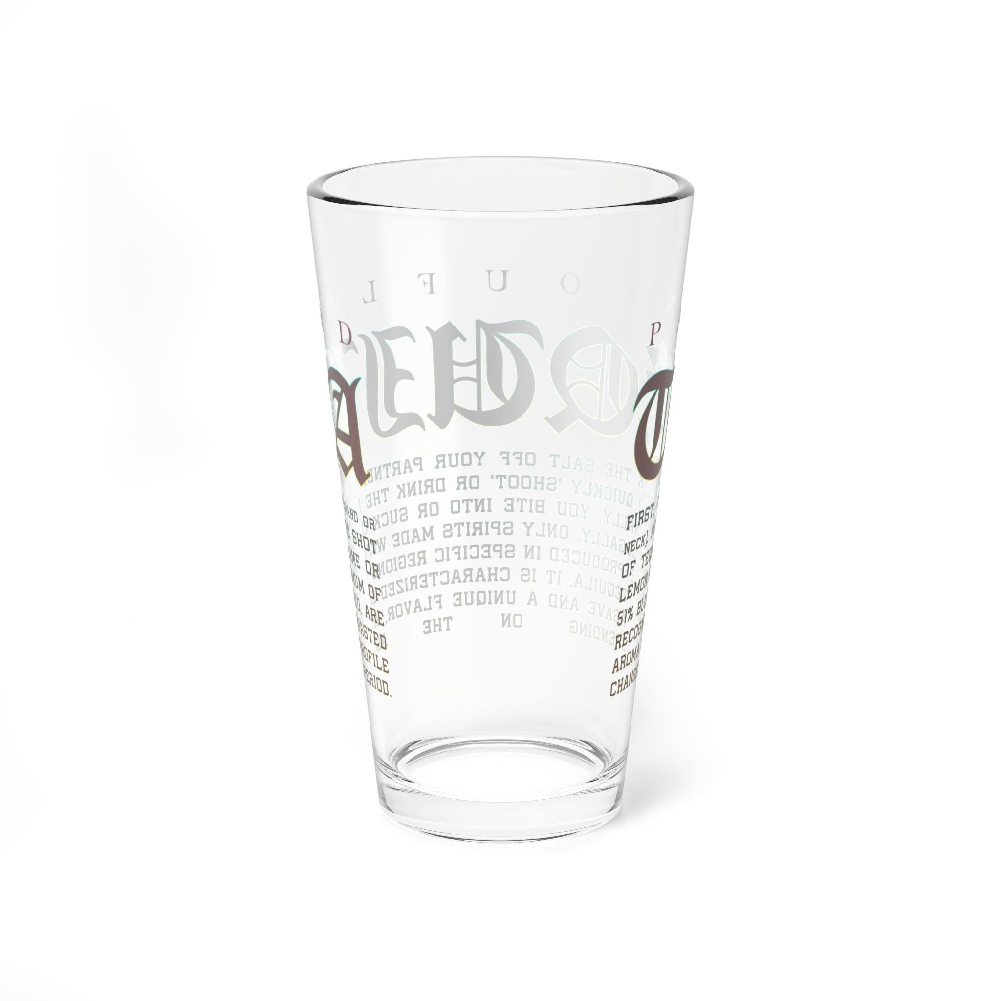 Clear Pantouflard Tequila Typography Solid Glass Mixer