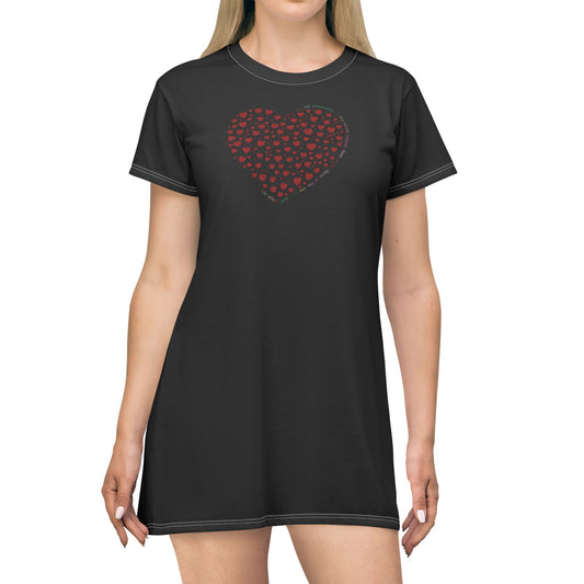 Dress T-Shirt Black color (Red Heart)