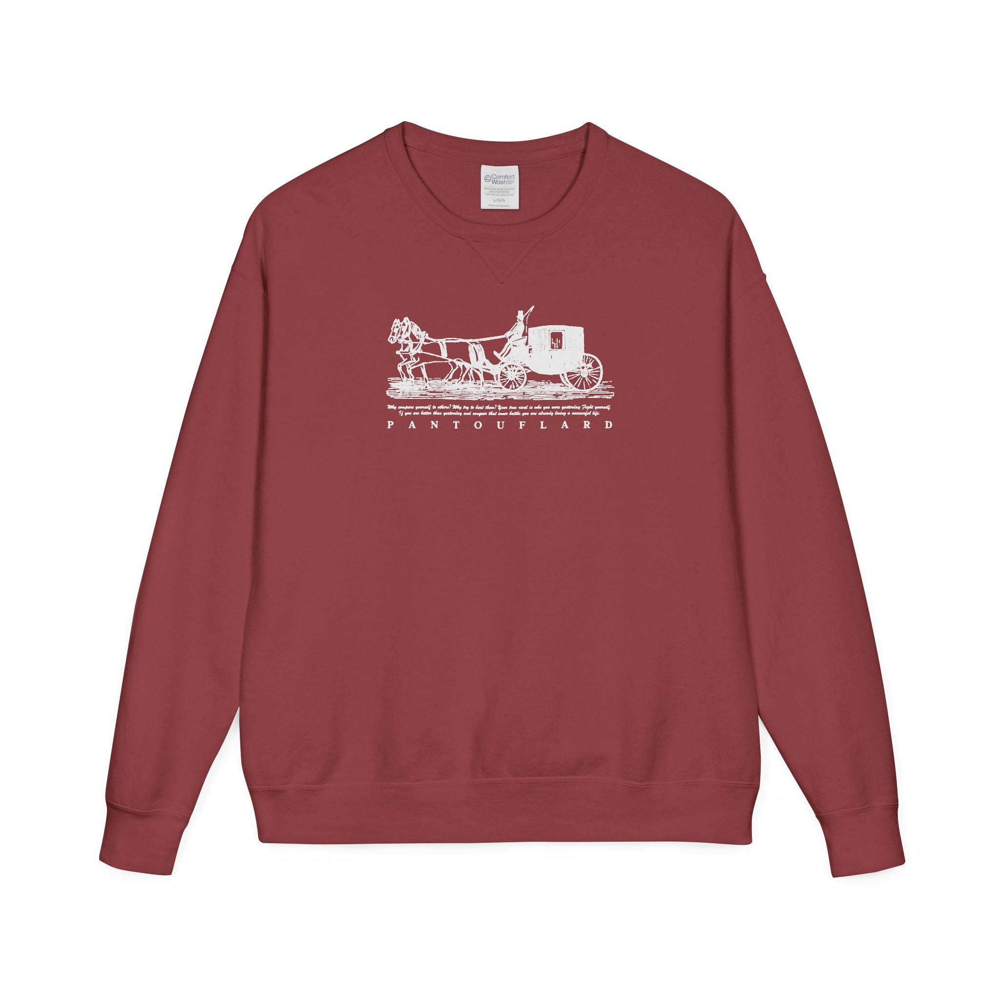Old Money Equestrian Heritage Crewneck - The Nostalgic Journey II (Dark Academia Garment-Dyed Sweatshirt)