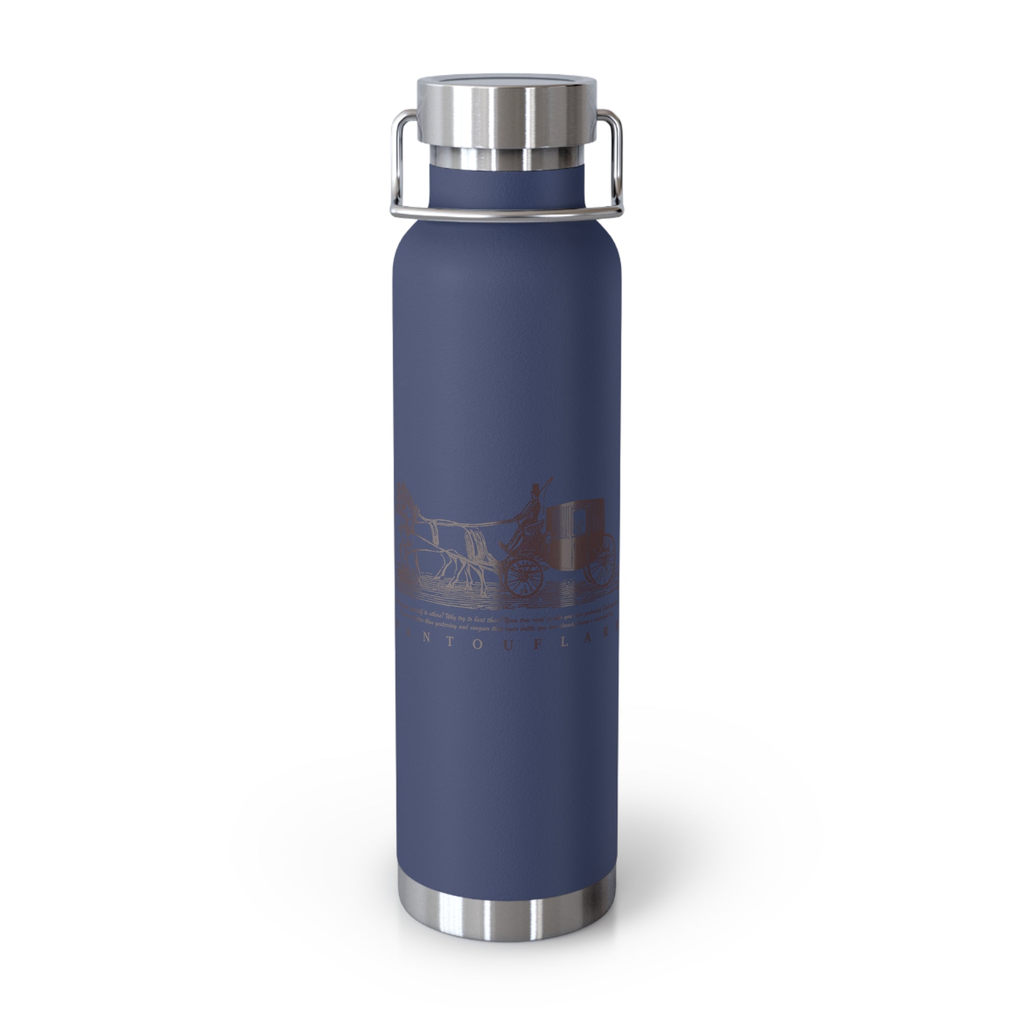 Orange Vintage Carriage Quote 22oz Copper Vacuum Insulated Bottle