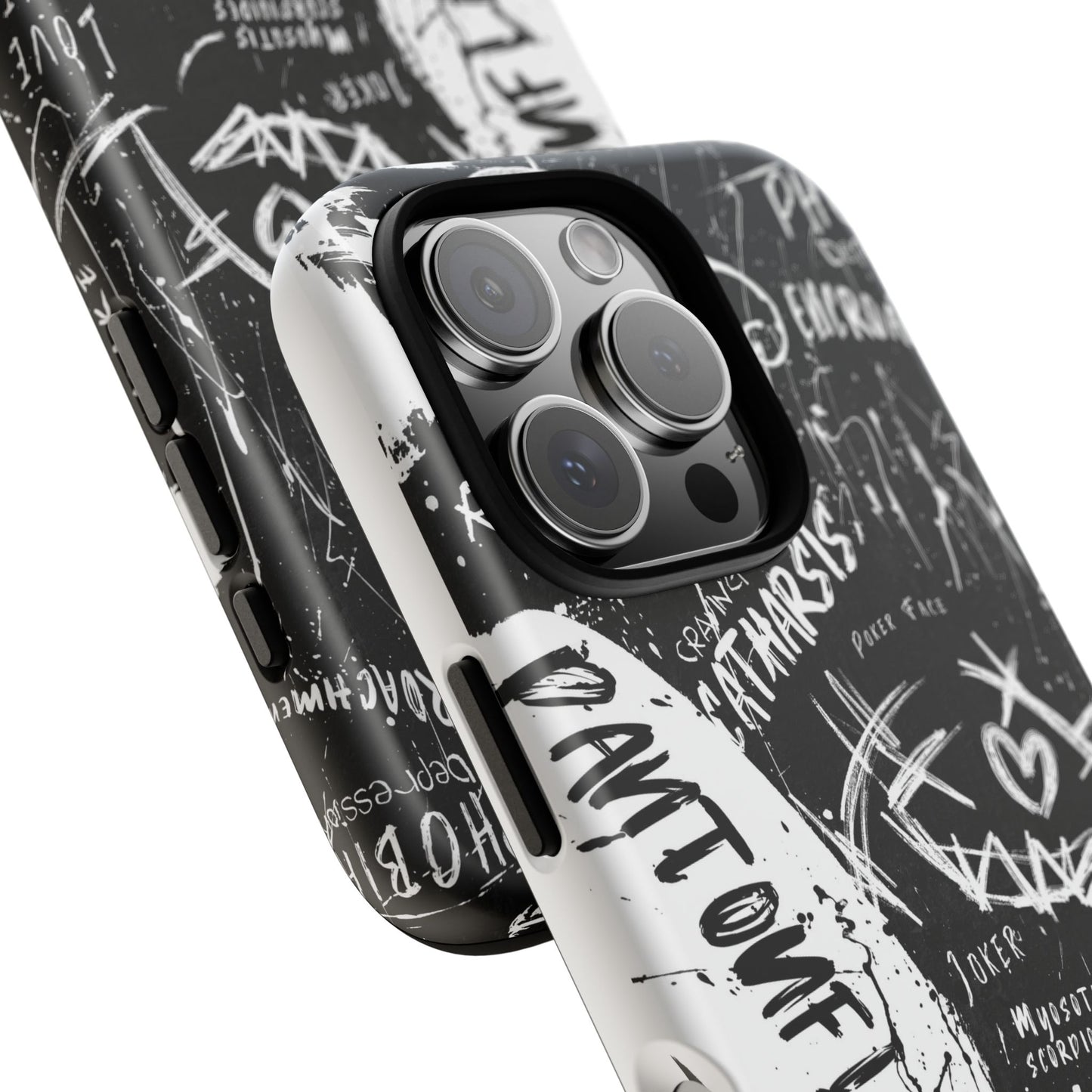 Fundas resistentes: funda atrevida para iPhone, Galaxy, Google Pixel, diseño de grafiti negro, estética urbana, regalo para amantes del arte, accesorios de teléfono modernos, estilo callejero