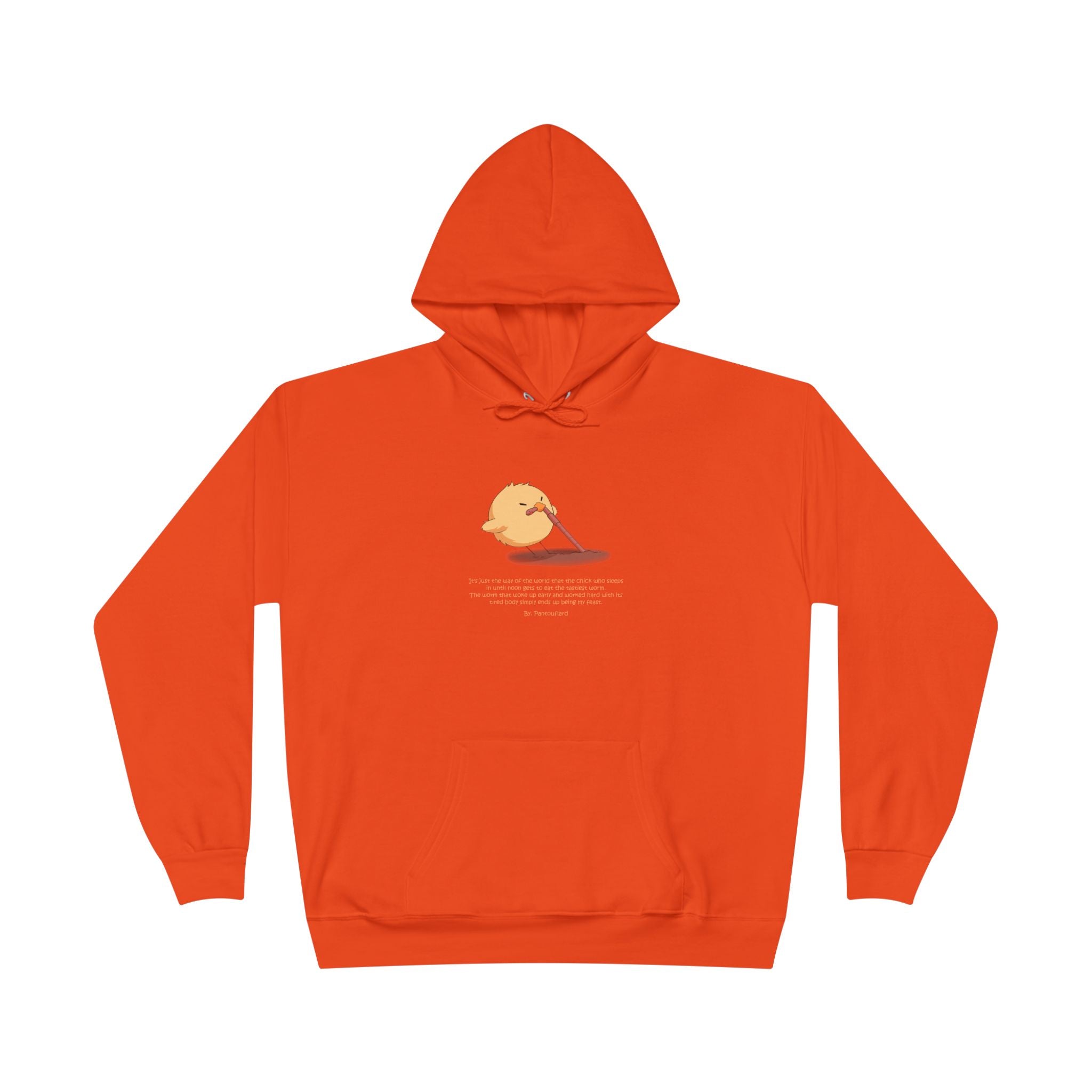 Unisex Light Blue Pantouflard Chick Cotton Blend Pullover Hoodie