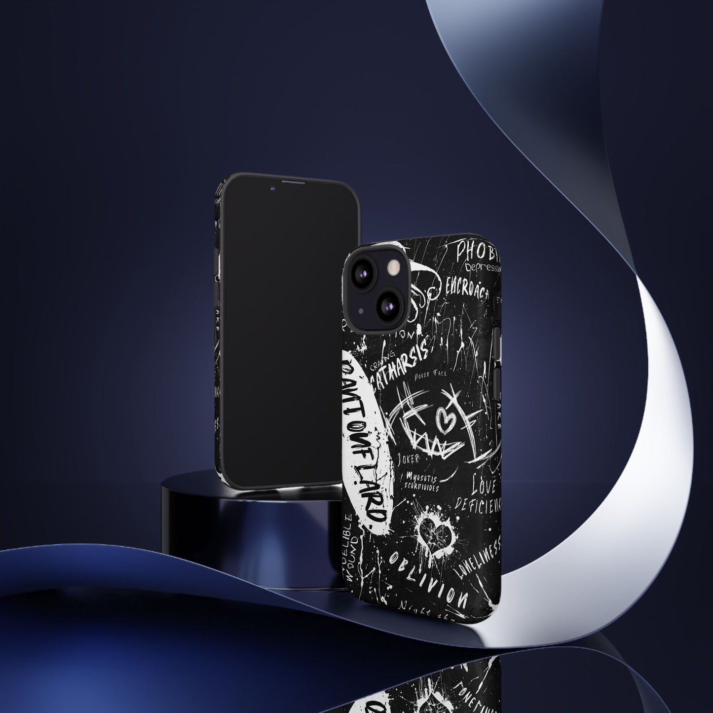 Fundas resistentes: funda atrevida para iPhone, Galaxy, Google Pixel, diseño de grafiti negro, estética urbana, regalo para amantes del arte, accesorios de teléfono modernos, estilo callejero
