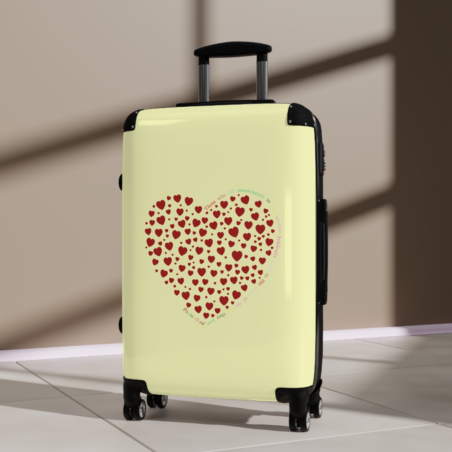 Maleta de diseño corazón rojo, equipaje de viaje
