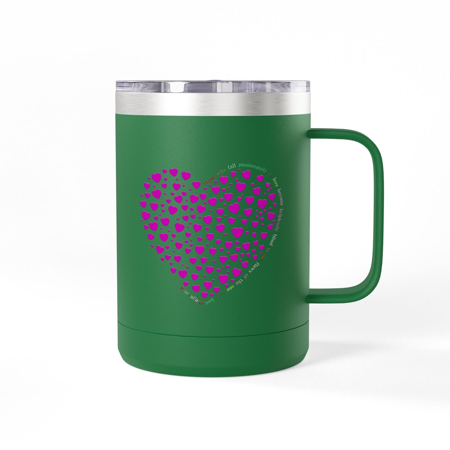 Pink Heart Coffee Mug Tumbler, Personalized Mug