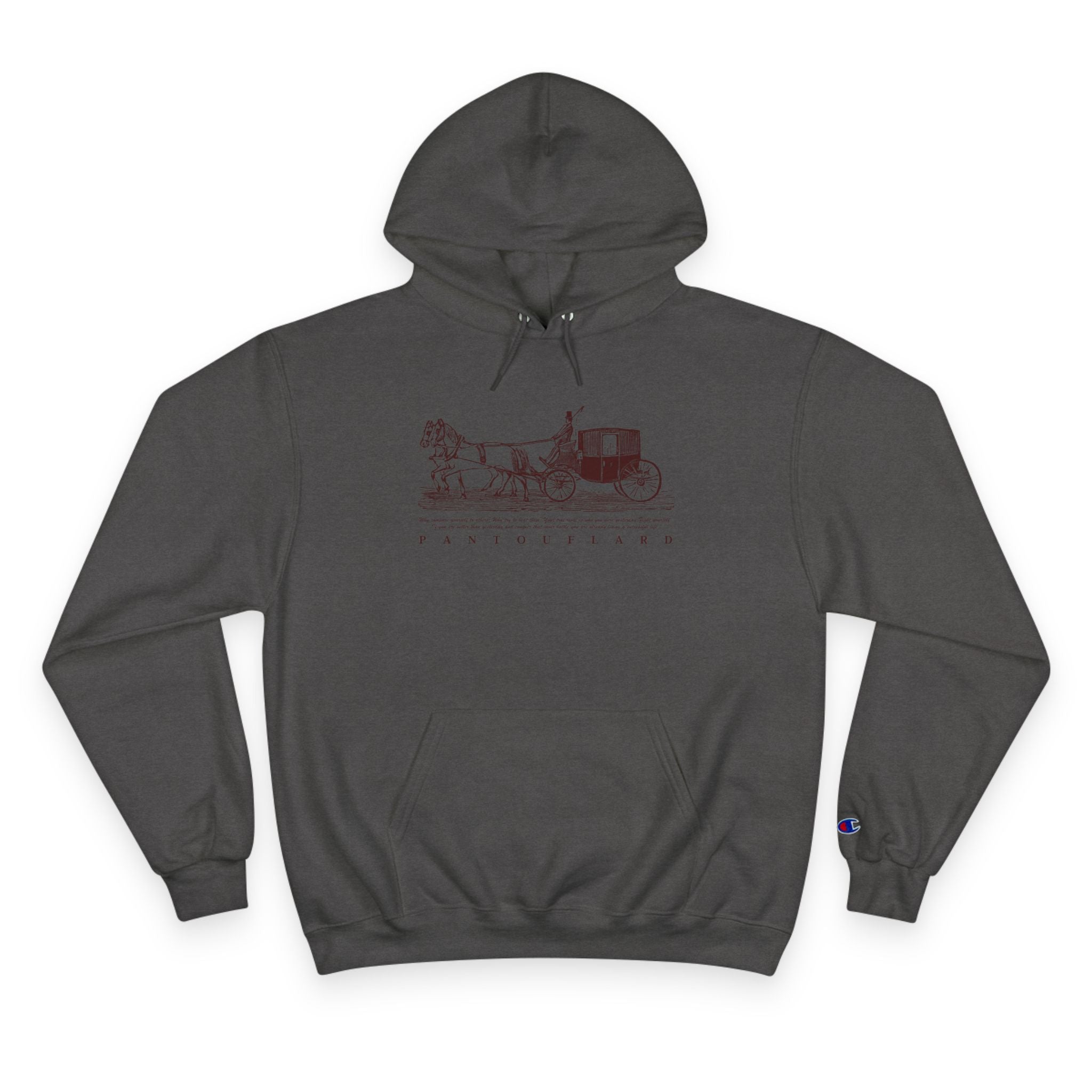 Old Money Equestrian Heritage Hoodie - The Timeless Carriage I (Champion Authentic Eco-Fleece)