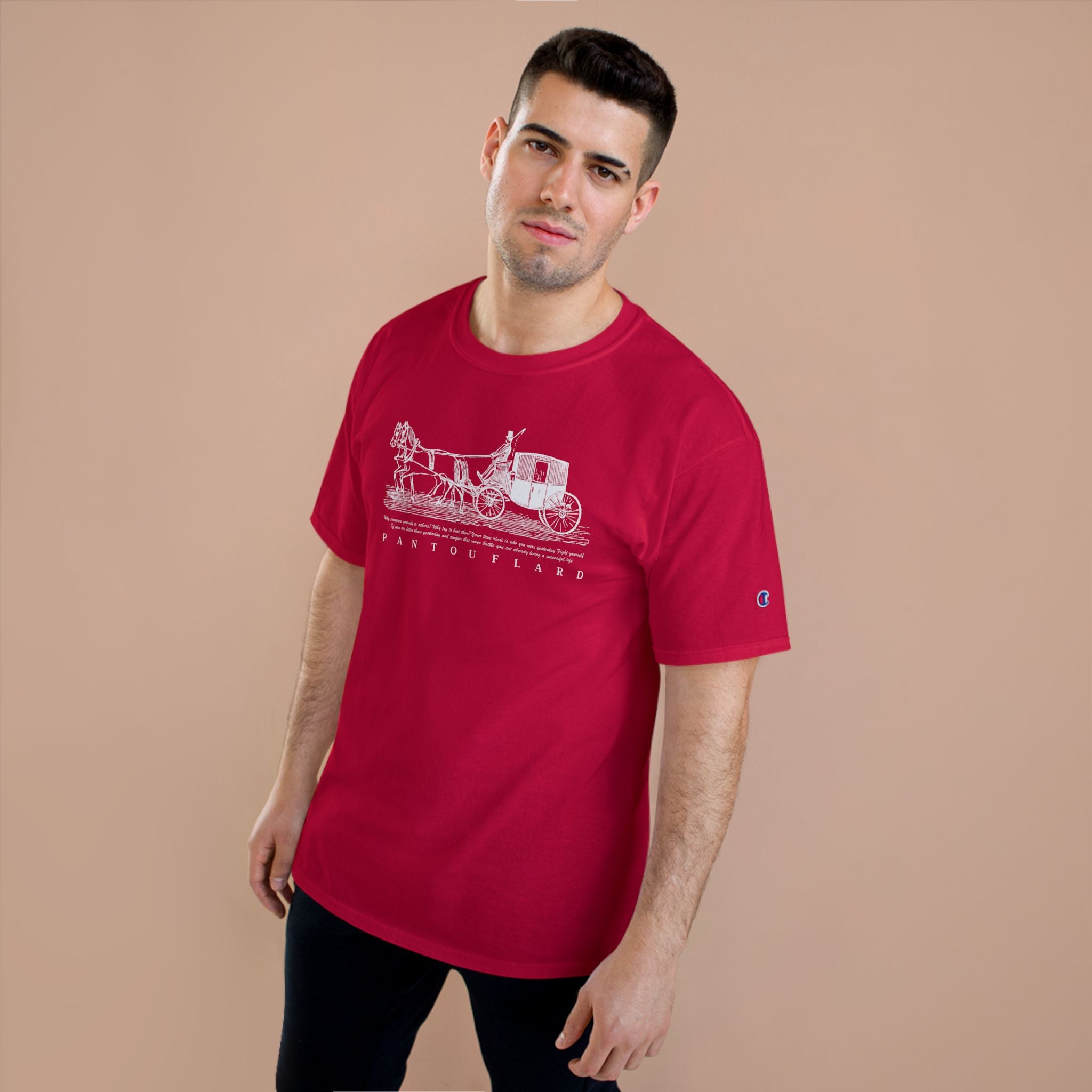 Unisex Charcoal Champion Vintage Carriage 100% Cotton T-Shirt