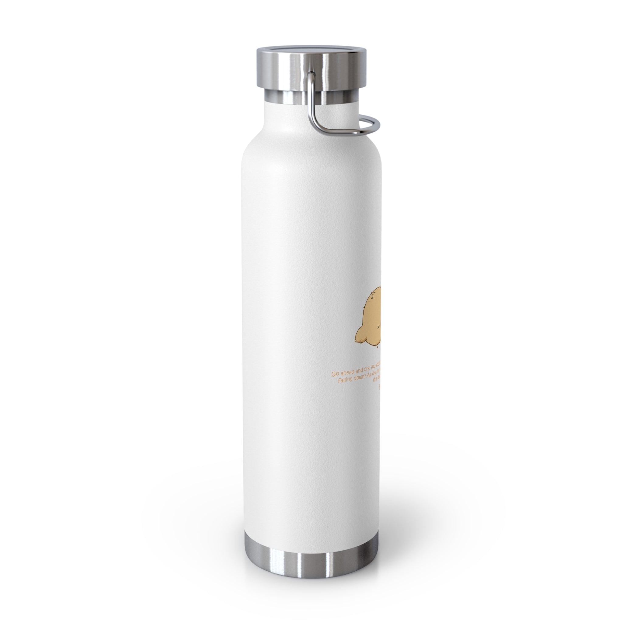 Navy Blue Cute Biting Chicks Quote 22oz Copper Vacuum Insulated Bottle