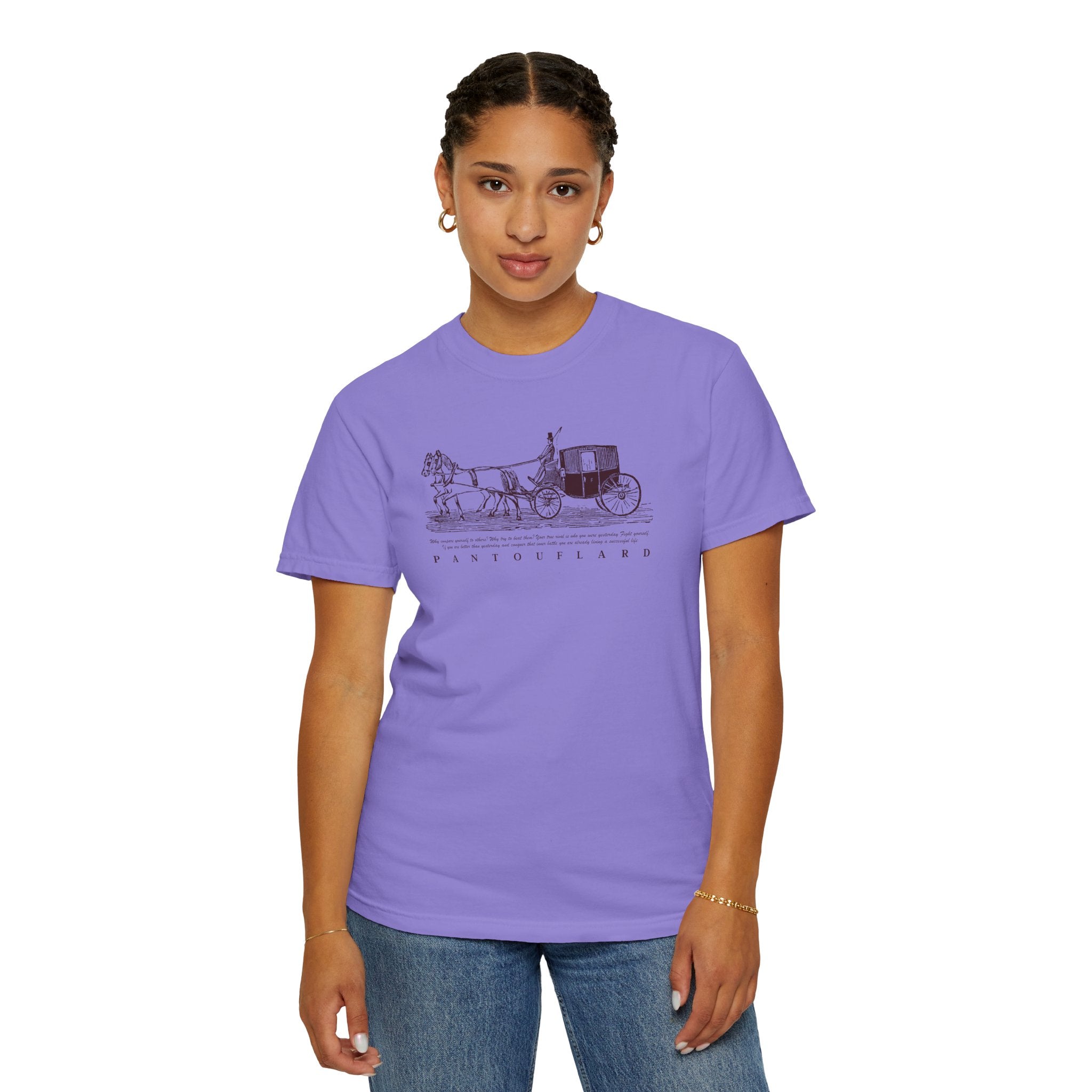 Unisex Burnt Orange Vintage Horse Carriage 100% Cotton T-shirt